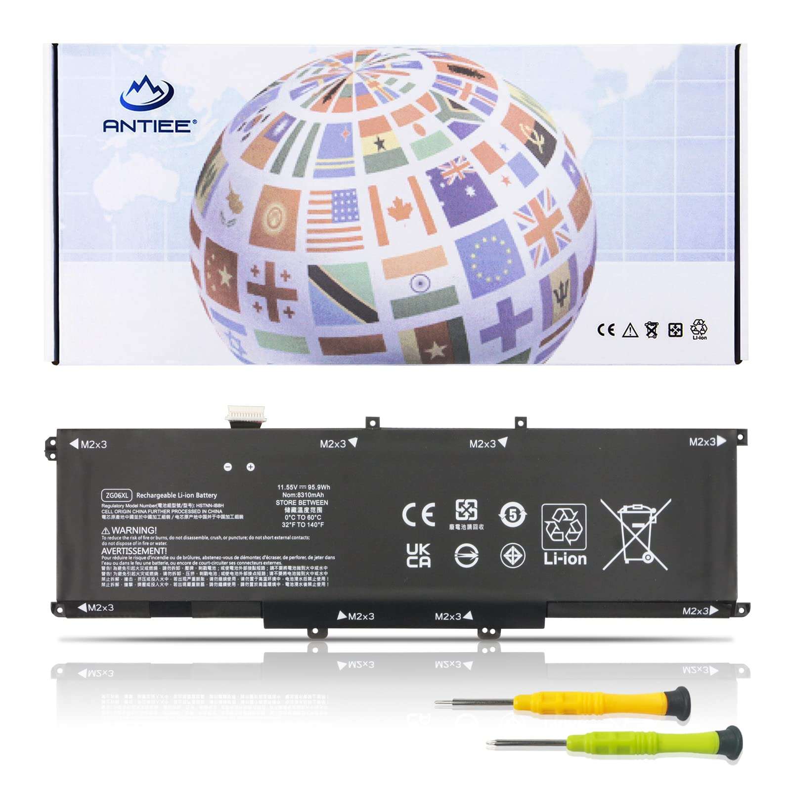 ANTIEE 95.9Wh ZG06XL Laptop Battery Replacement for HP Elitebook 1050 G1 ZBook Studio G5 X360 G5 Series Laptop HSTNN-IB8H HSTNN-1B8H HSN-Q11C ZGO6XL L07045-855 L07351-1C1 L07046-855 11.55V 0G74G 1