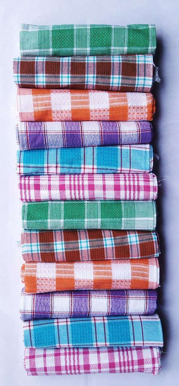 Yesotha Textiles (Pack of 12 Pcs, Multicolor) Kitchen Towel | Cleaning Towel | Superior Cotton | Multi-Purpose| Waffle Dish Cloth | by Yesotha Textiles 2