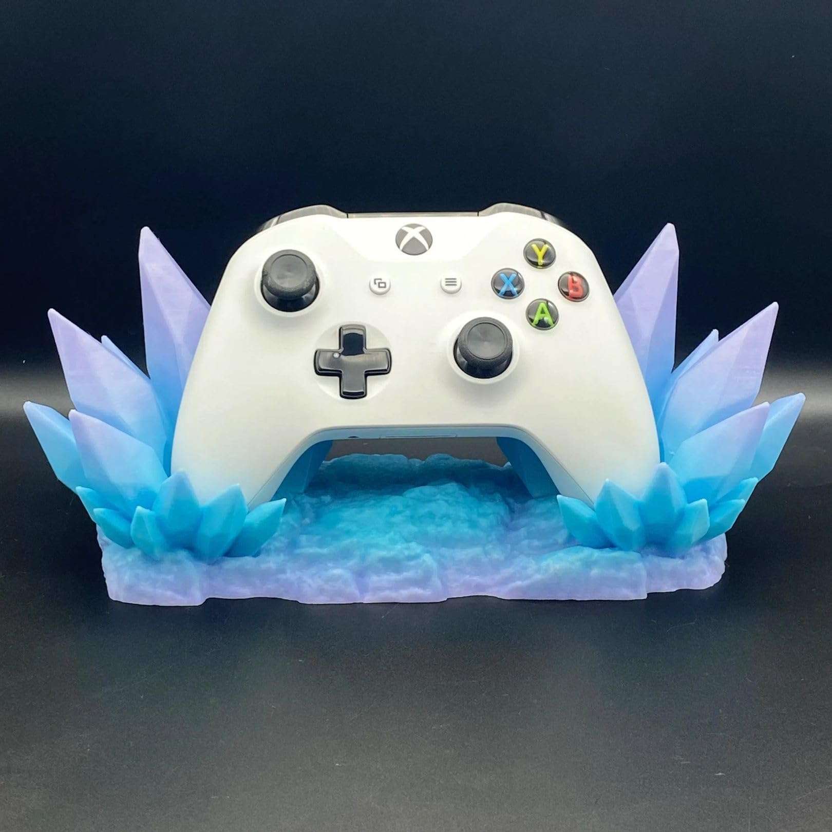 CHOWONE Crystal Throne Controller Stand for Xbox, 3D Printing Game Controller Holder Controller Display Stand for Switch Xbox Series PS5 PS4 PC, Controller Accessories for Desk Decor (Bluish Violet) 5