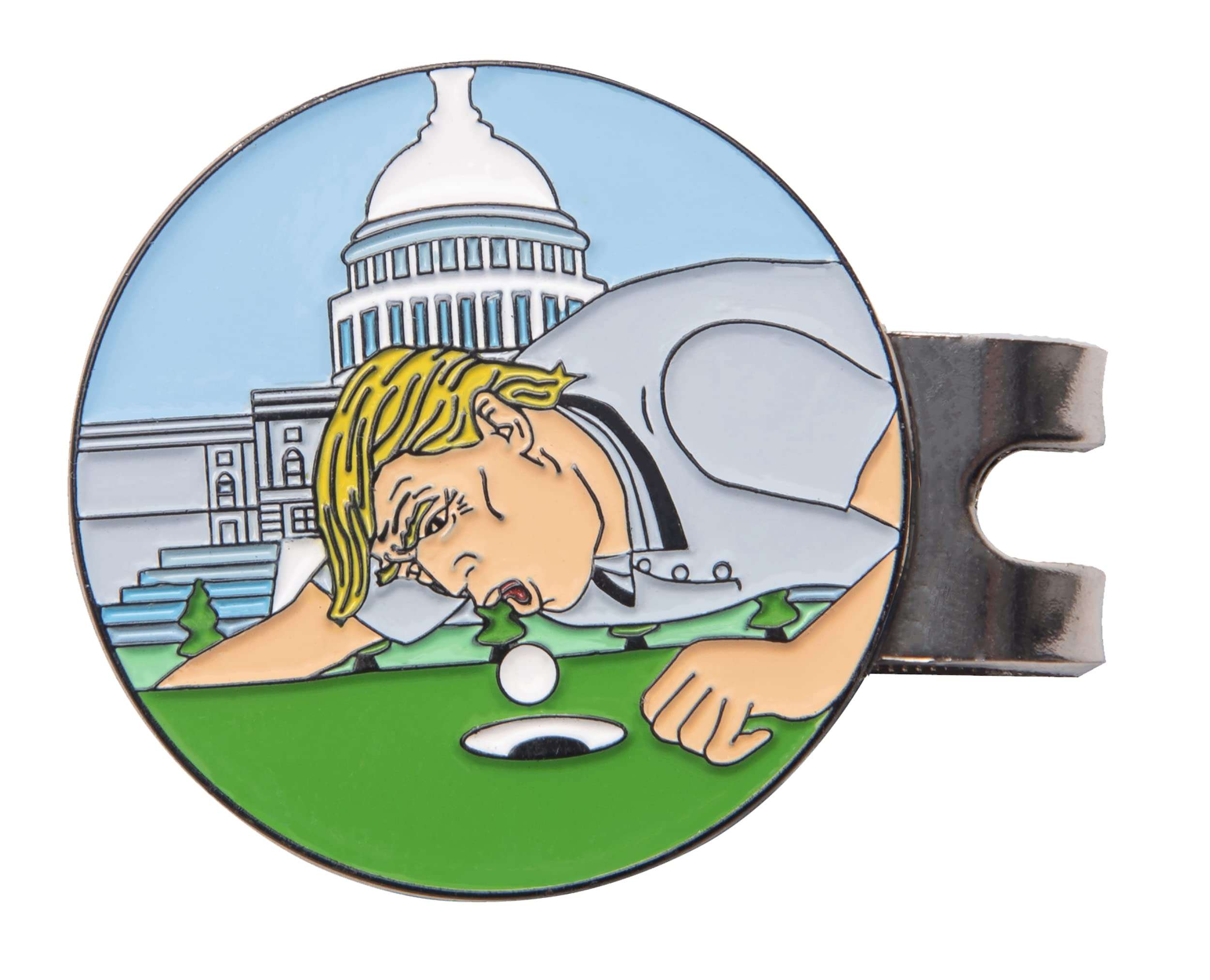 Funny Golf Ball Markers with Hat Clips, Enamel Magnetic Golf Ball Marker Gifts for Golfer, Cap Clip Golf Accessories for Men Women (Happy) 1