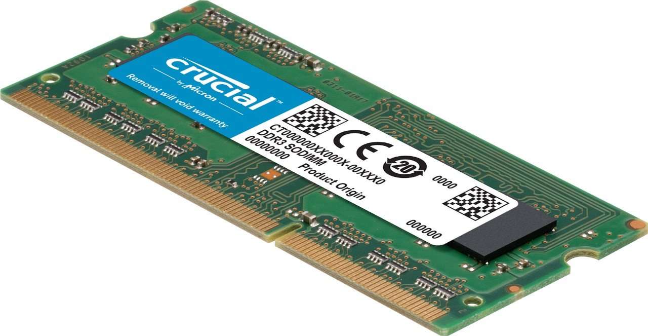 Crucial 4GB, 204-pin SODIMM, DDR3 PC3-12800, 3