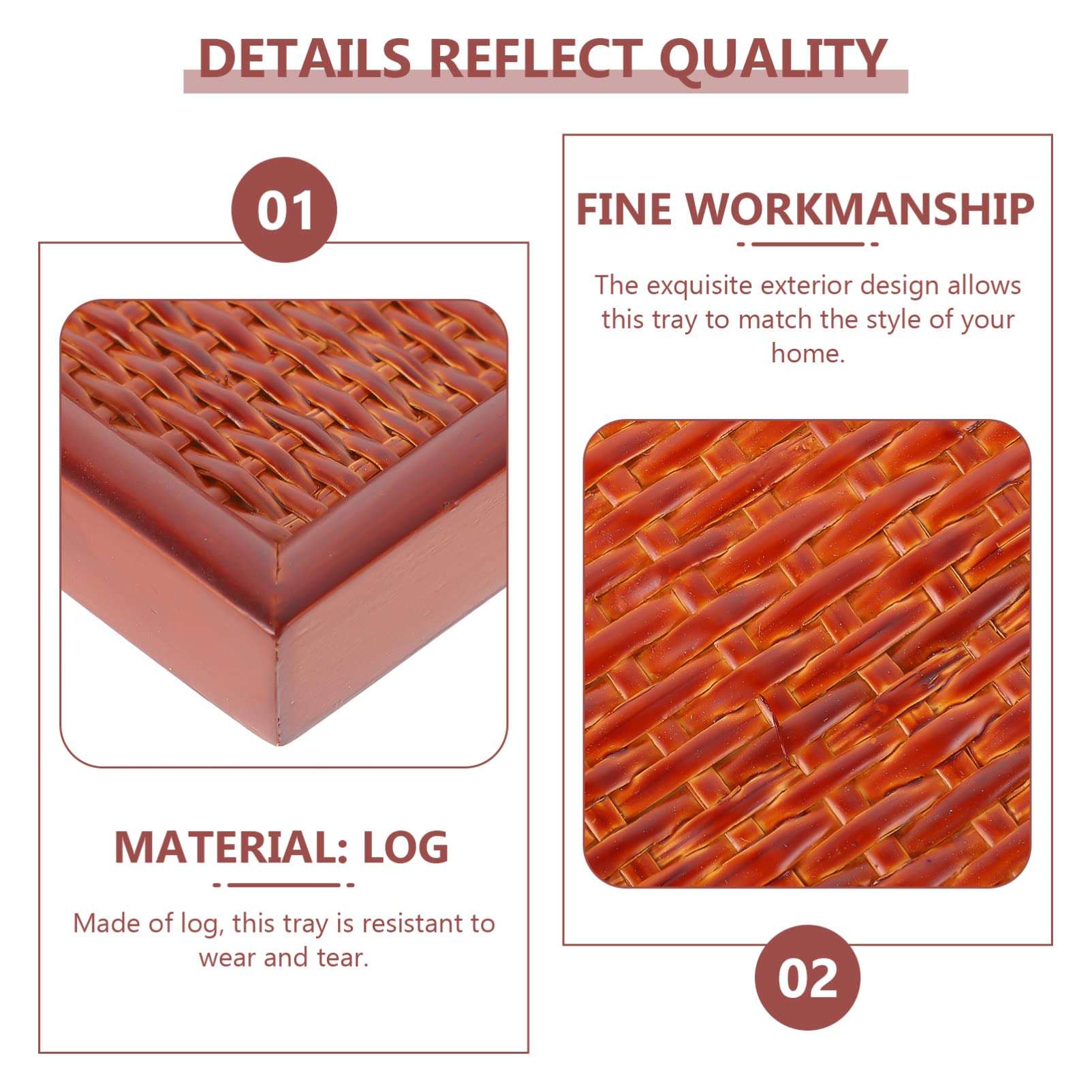 BESTonZON 1pc Xxcm Dinnerware Cuake Household Style Containers Platter Size Wooden Natural Coffee Practical Trays Woven Wood Plate Charcuterie Serving Item Party X Guest Rustic Cheese 3