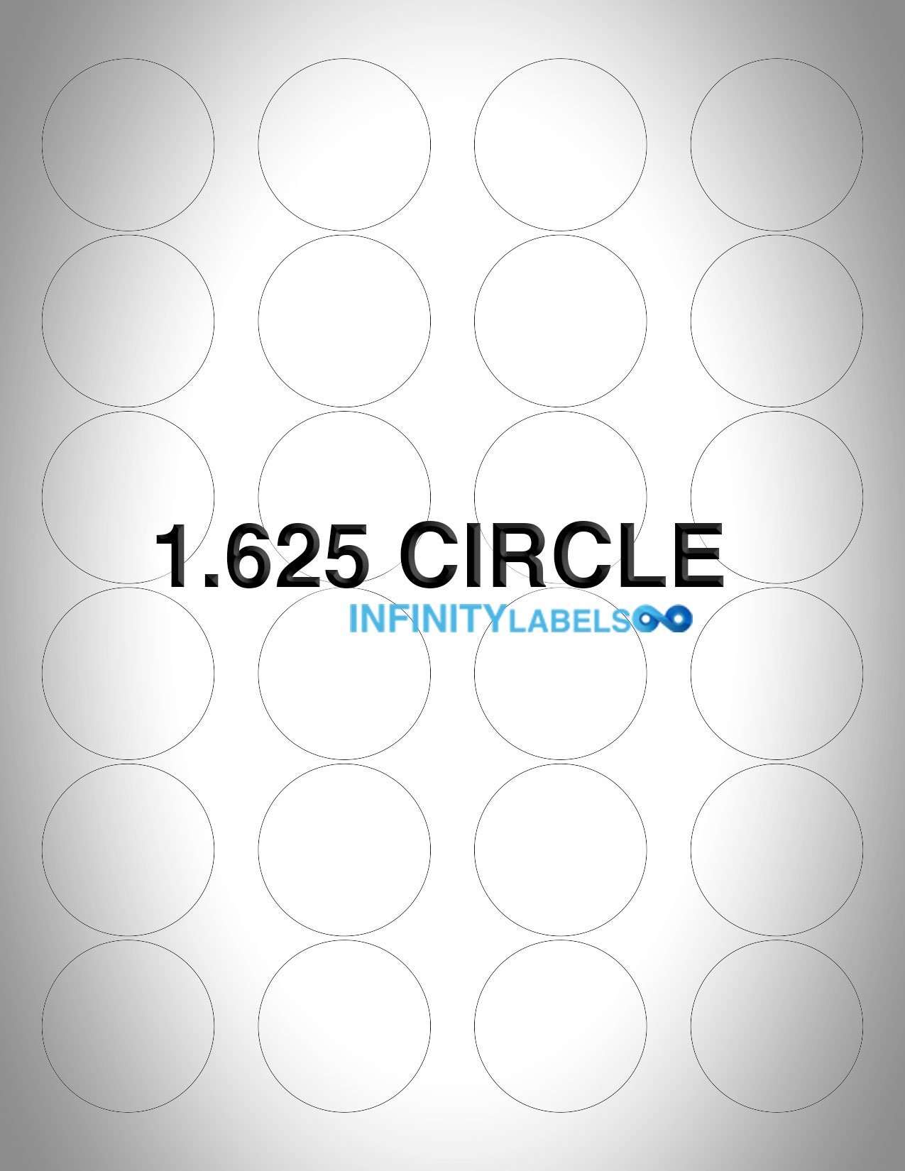 200 Laser Label Sheets, 1.625in. Circle Matte Clear Polyjet Supplied 24 Labels Per Sheet. 1