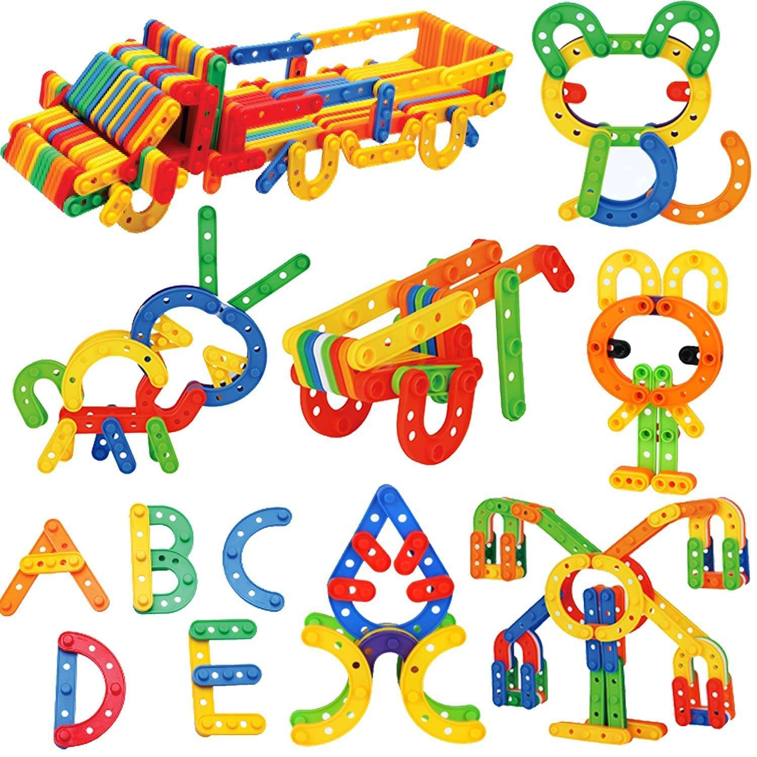 Enorme DIY 50+ Pcs Colorful Plastic Patchwork UC Smart Educational Building Blocks Toy Set for Kids 1