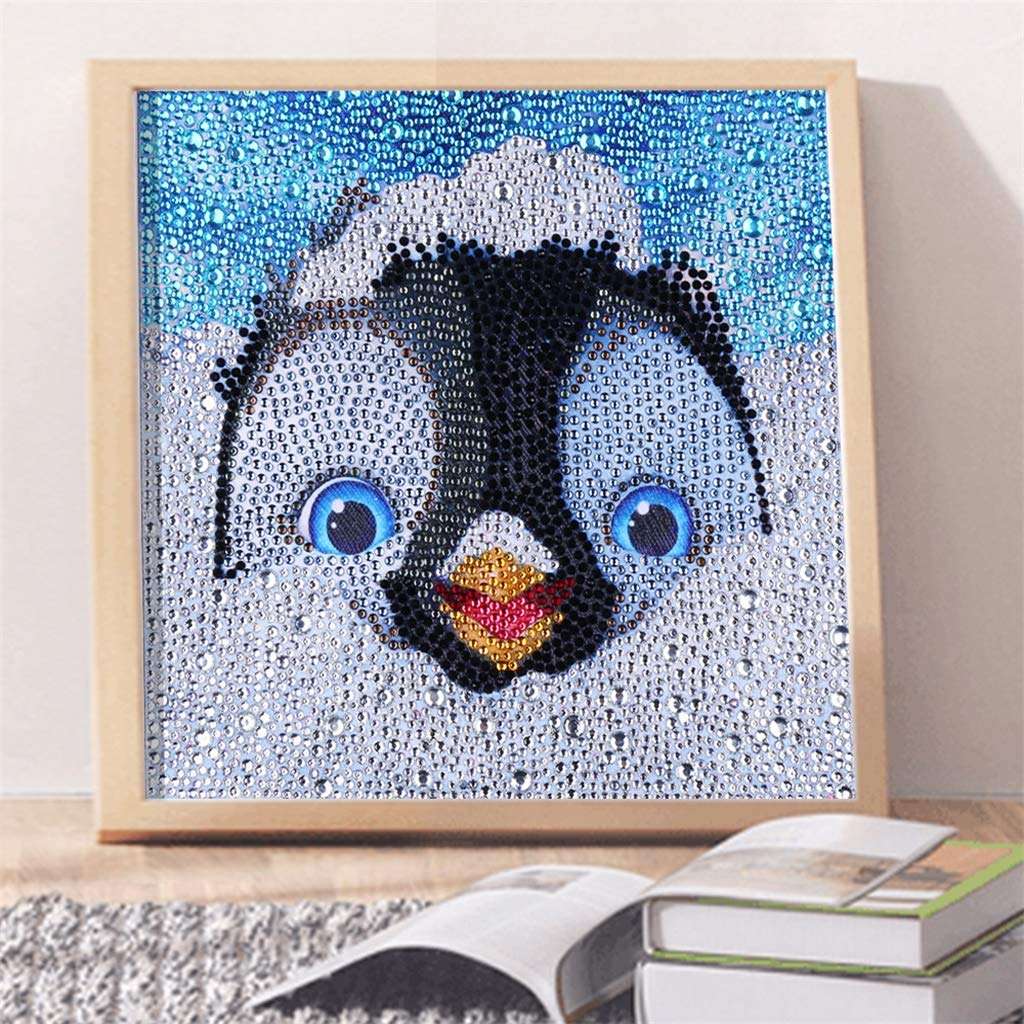 EEZYCHOIC 5D Diamond Painting Kits for Kids Full Drill Painting by Number Kits DIY Mosaic Making Arts Crafts Supplies for Children's Gifts (Penguin) 4