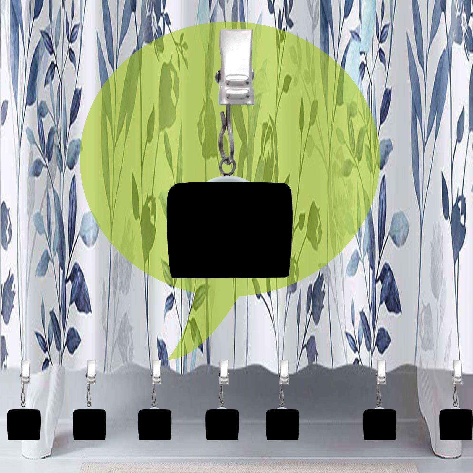 XILAOTOU 8 Pieces of Shower Curtain Weights, with a Total Weight of 0.65 pounds Heavy Premium Shower Curtain Clip Added Weights, with a 0.35 inch Thick Anti-Collision Rubber Sleeve 3