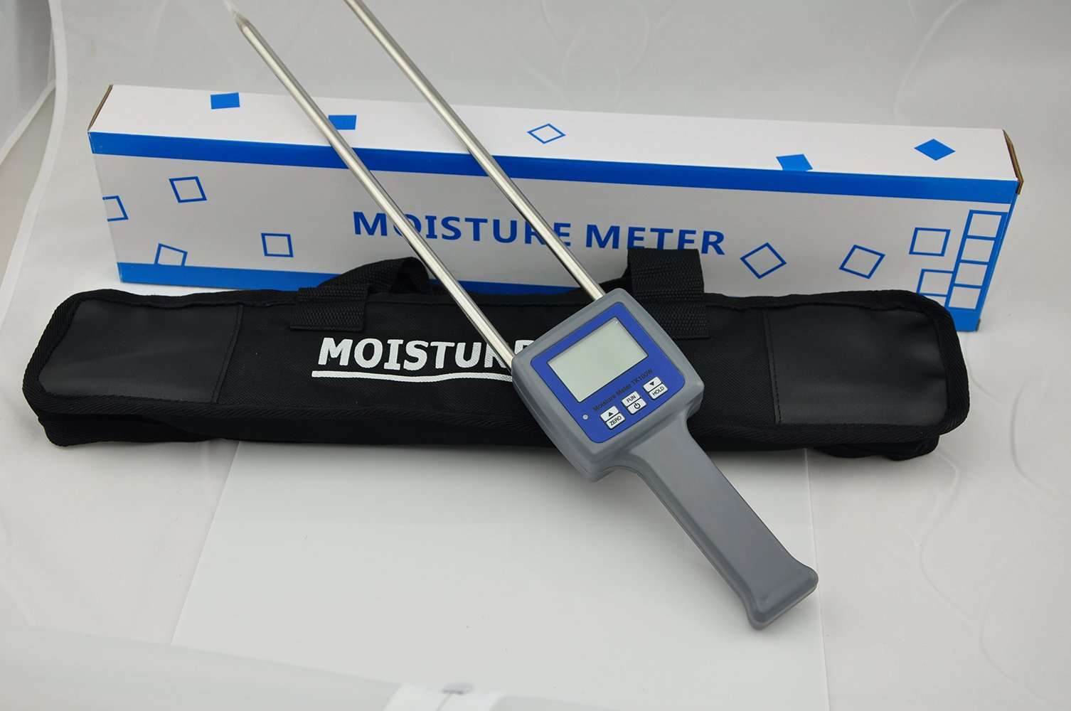 Professional Moisture Meter for Hay Bits of Wood sawdust Bamboo Powder Bale Peat Moisture Tester Hygrometer Humidity Hygrometers Portable Handheld 6