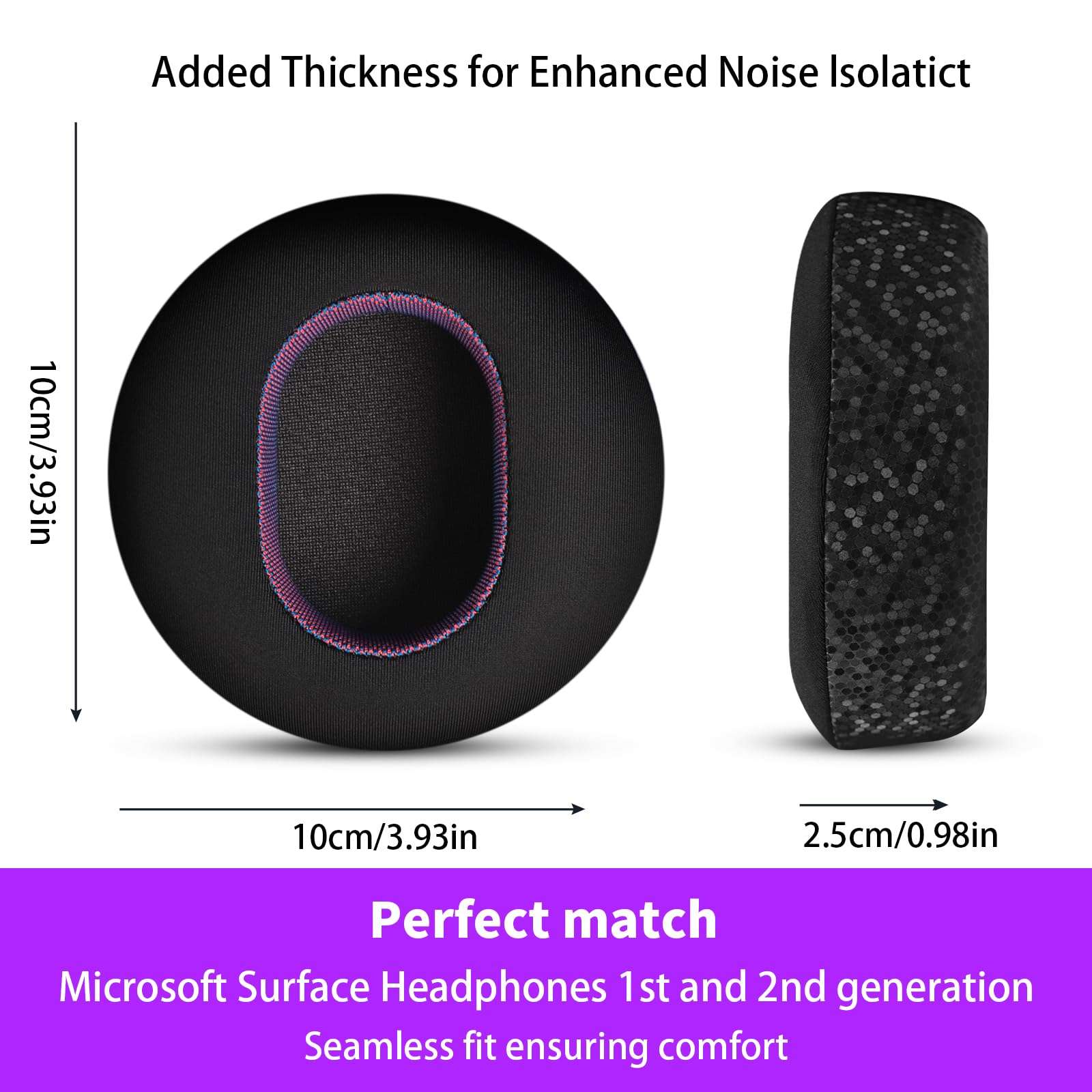 Jomwag Magic Ice Gel Replacement Earpads for Microsoft Surface 1/2, Comfortable and Durable Ear Pads 5