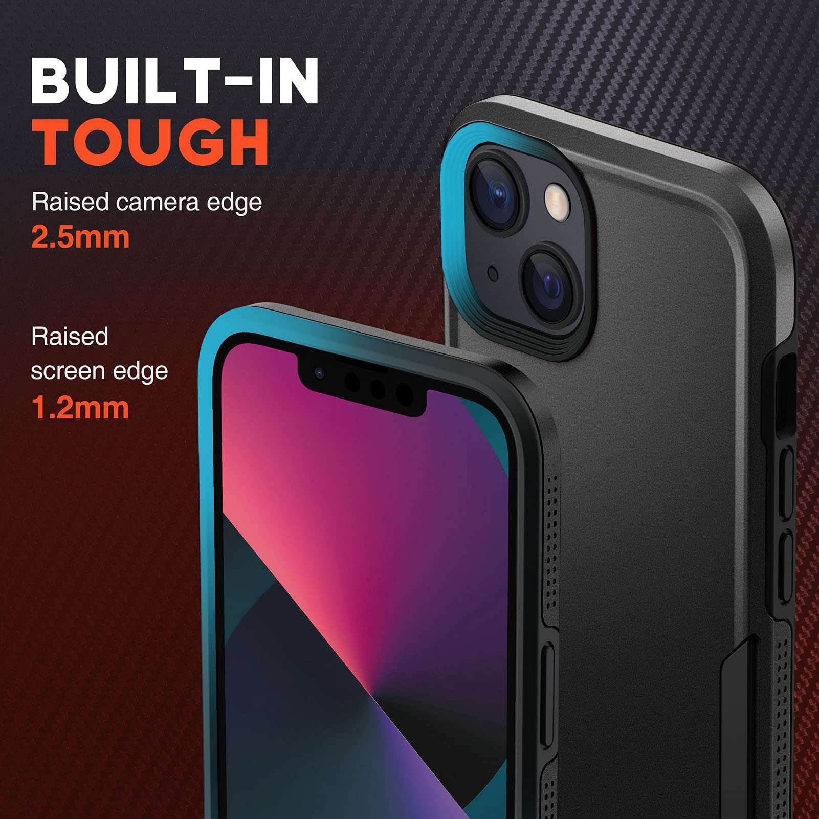 NTG Military Shockproof iPhone 14 Case, iPhone 13 Case [2 Layer Structure Protection] [Military Grade Anti-Drop] Hard Slim iPhone 14/13 Phone Case,Shockproof Protective Phone Case for iPhone 14/13 4