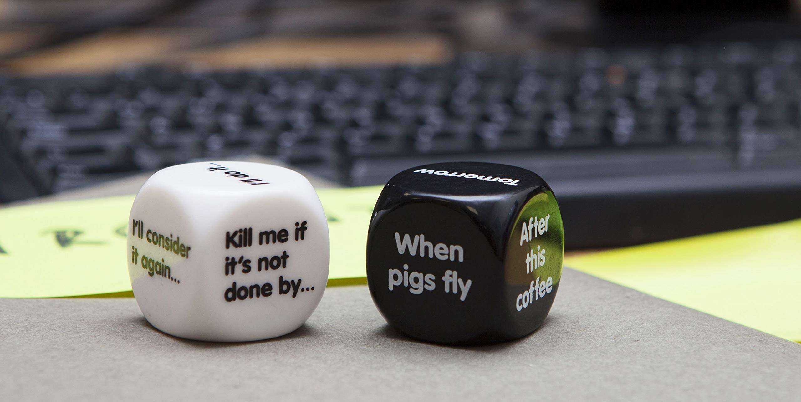 Boxer Gifts Procrastination Dice | Funny Office Humor Desk Accessory | Novelty Gift for a Lazy Colleague, Friend or Family Member | Great White Elephant Gift 2
