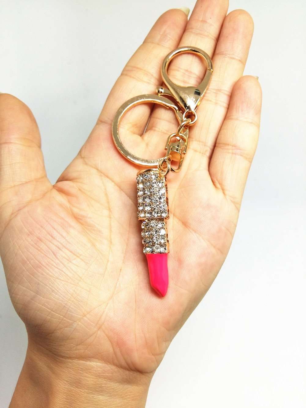QTMY Cute Mini Lipstick Keychain for Women,Keyring Bag Charm Pendant for Girl Woman Lady 4