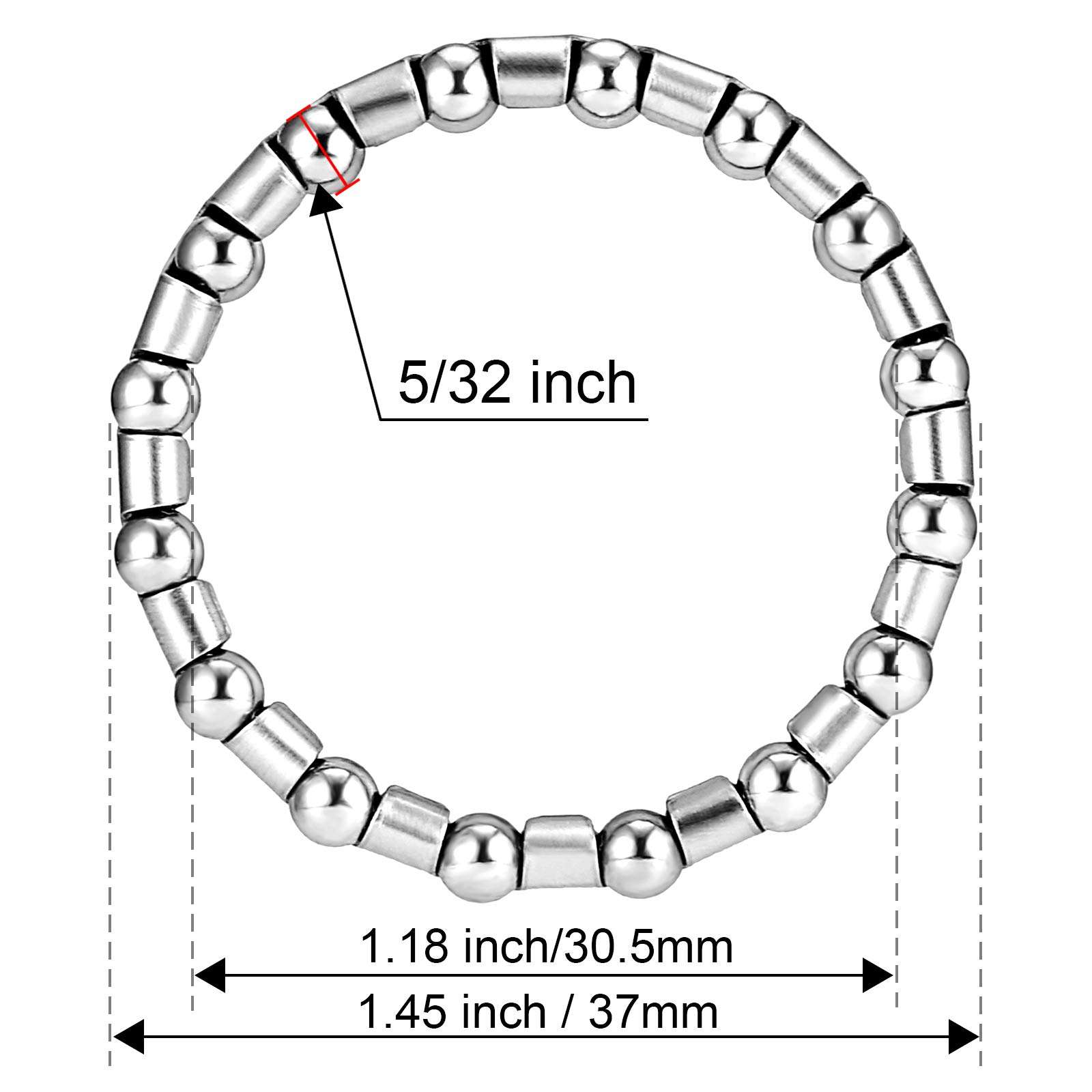 Jaceyon Bike-Ball-Bearing-Retainer, Bicycle-Headset-Ball-Bearings, 5/32" x 16-Balls-Braring for Bike-Fork - 4 Pcs Replacement Mountain Bike Parts Repair Accessories for MTB Bicycle Fork 2