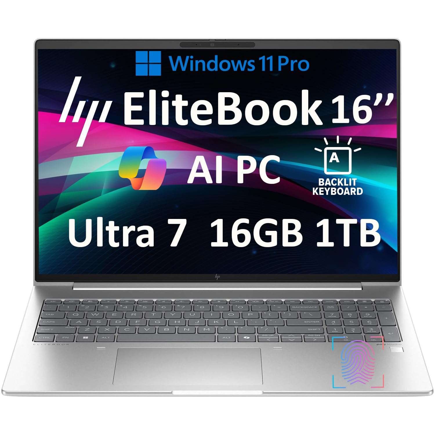 HP Elitebook 660 G11 16" WUXGA Laptop, Intel Core Ultra 7 165U, 64GB DDR5 RAM, 1TB SSD, Wi-Fi 6E, 5MP IR Camera, Fingerprint Reader, Backlit Keyboard, Thunderbolt 4, Fast Charging, HDMI, Win 11 Pro 1