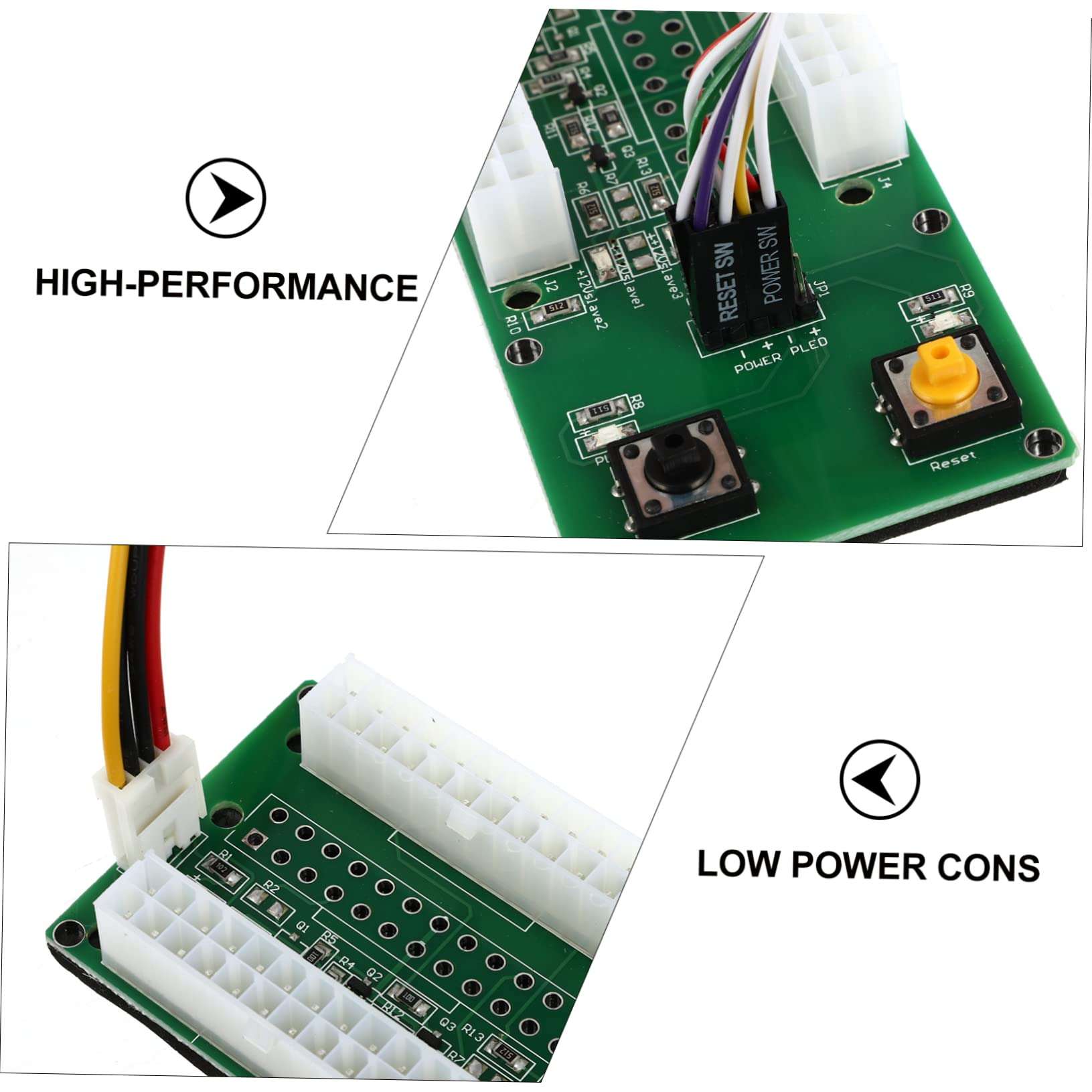 KONTONTY Multiple Power Adapter Green Multiple Power Supply Adapter PCB Synchronous Starter Board Power Supply Extender Cable Cards 5