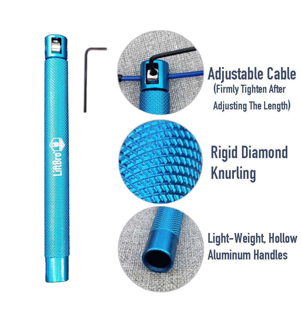 LiftBro Beast Release Jump Rope v.2.0 - Adjustable Speed Rope for High Intensity Training, Cardio and Fitness (Blue) 4