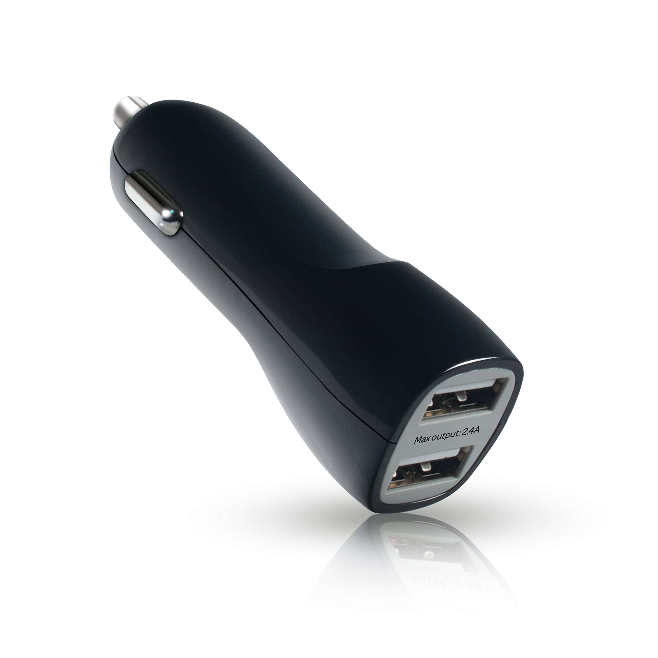 AT&T Dual 2.4 Amp USB car charger for iPhone, iPad, Samsung, & other - Black 1
