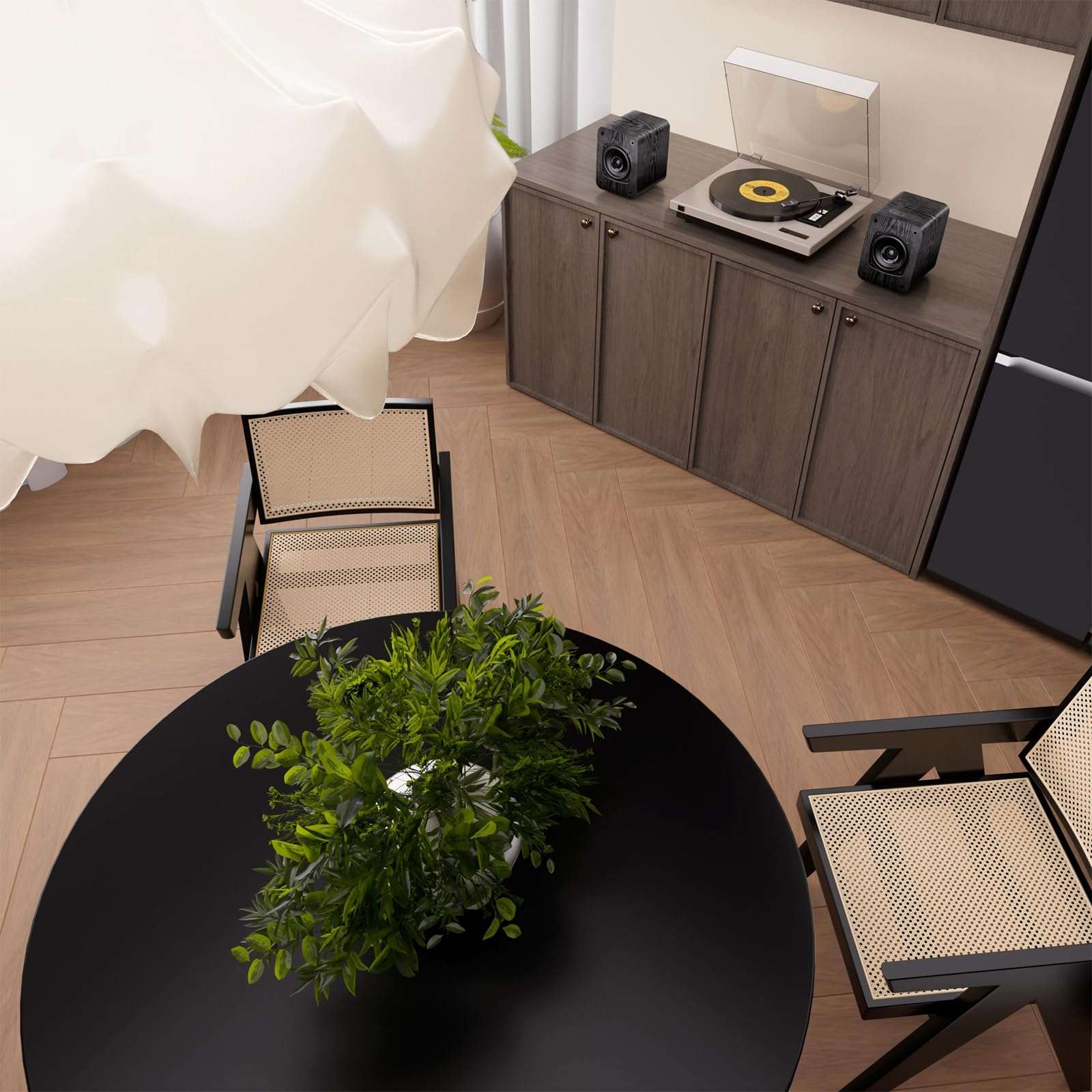 RIOWOIS Powered Bookshelf Speakers with Bluetooth 5.3 and Built-in Amplifier for Vinyl Record Player, 30W*2 Turntable Speakers with 3.5" Dual Cone Driver, Optical/AUX/TV-ARC Input (Red) 3