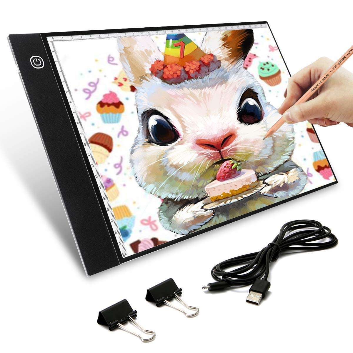 LED Tracing Light Box, KeepTpeeK A4 Light Box Light Table Light Panel Portable Light Pad Brightness Dimmable with USB Cable Paint Pad Great for Painting Sketching Animation Drawing 1