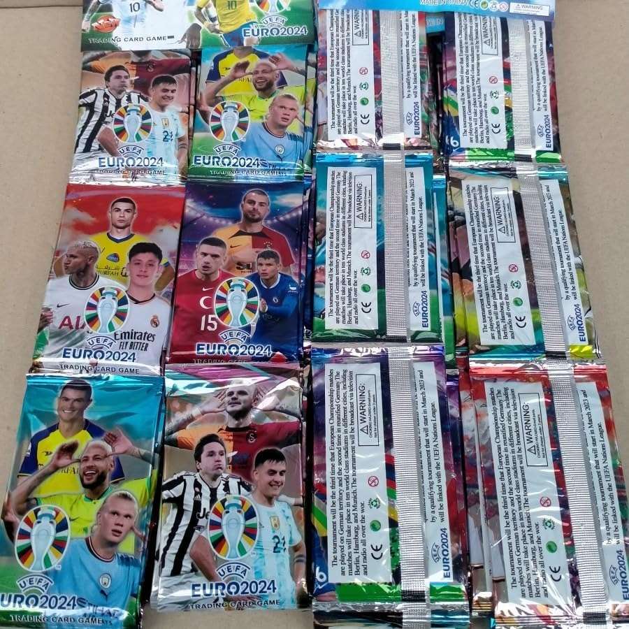 Euro 2024 Football Card Pack of 12 (8 Cards in Each Pack, Total 96 Cards) Trading Card Game, Football Star Player Playing Collectibles, League Collectible Collection Gifts for Fans 4
