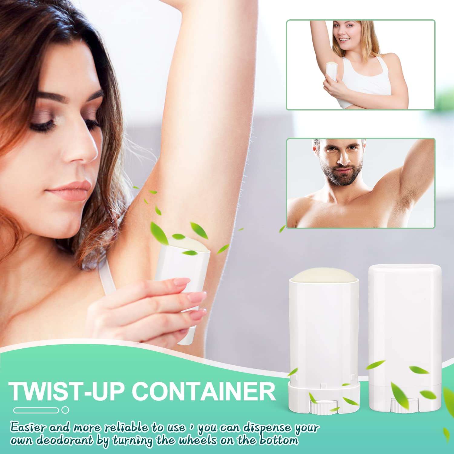 Furnido 15ml Travel Deodorant Containers,Top-Fill,Empty Plastic Oval Lip Balm Tubes for Chapstick,Lip Balm,Lotion Bar Sticks,Salve,Homemade Solid Lotion,Sample Size Deodorant-30 Pack,White 6