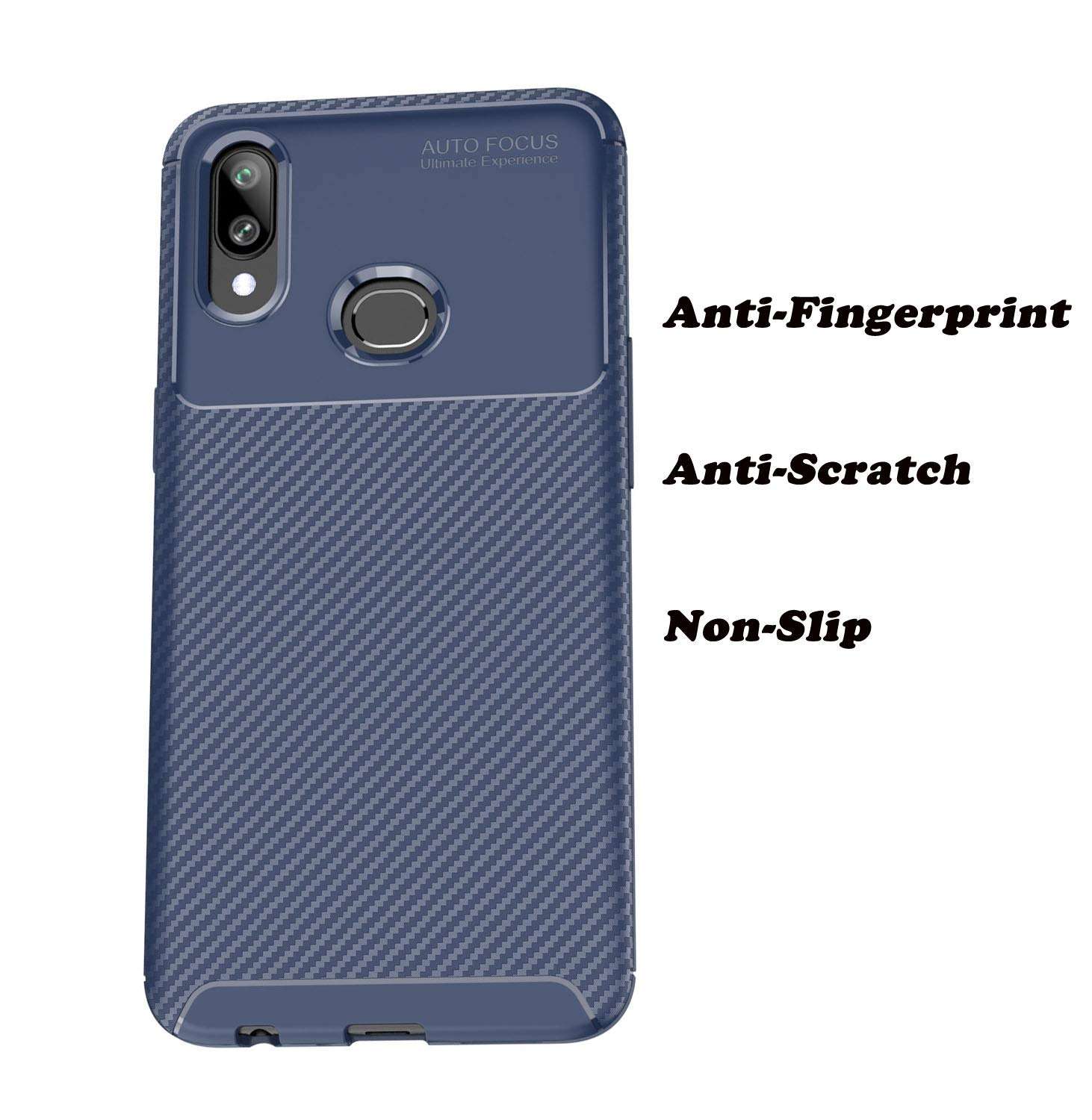 Designed for Samsung Galaxy A30 / A20 Case Carbon Fiber Business Style Ultra Thin Lightweight Cover (Blue) 5
