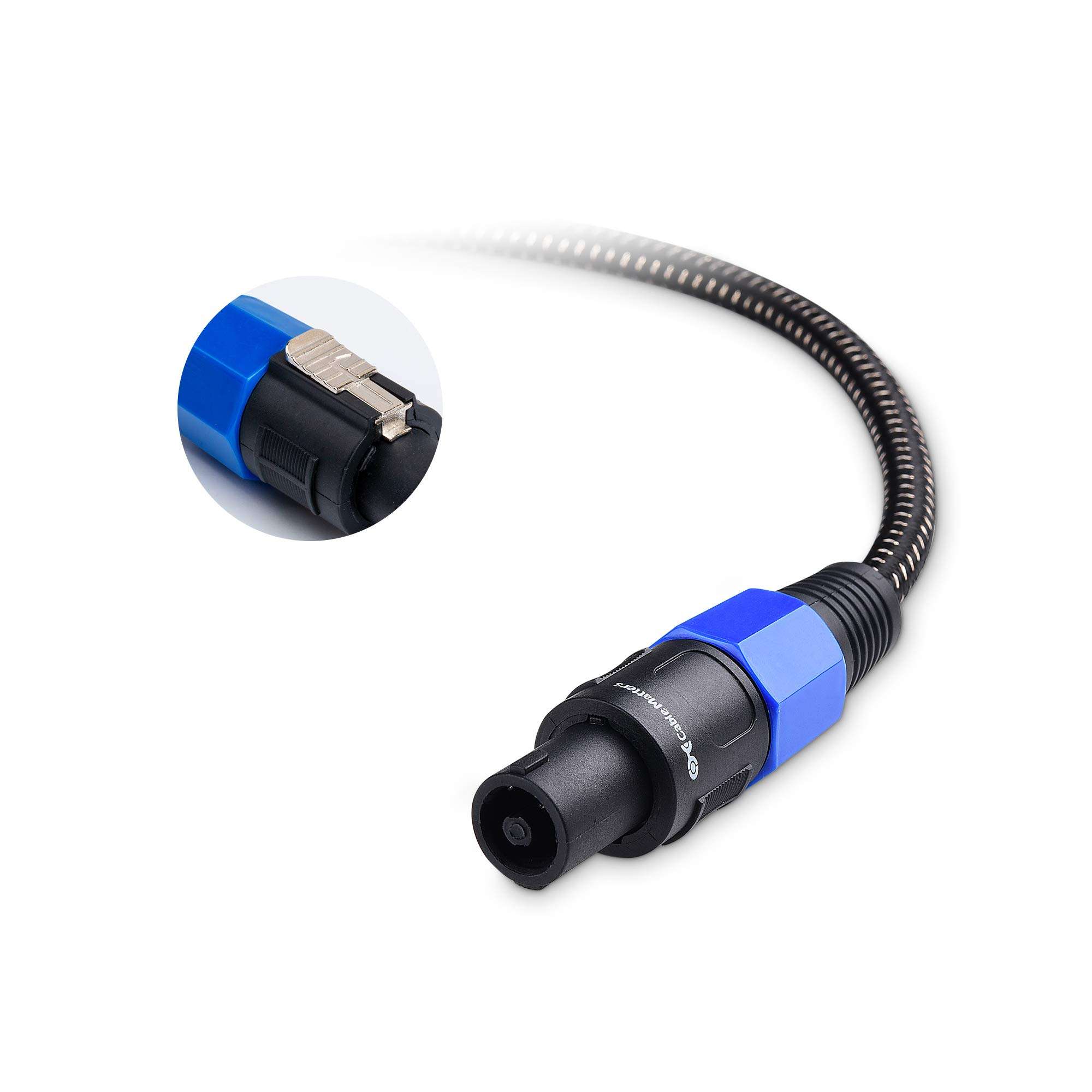 Cable Matters Premium Braided 12AWG Speaker Cable 15 ft Compatible with Speakon NL4FC Port 3