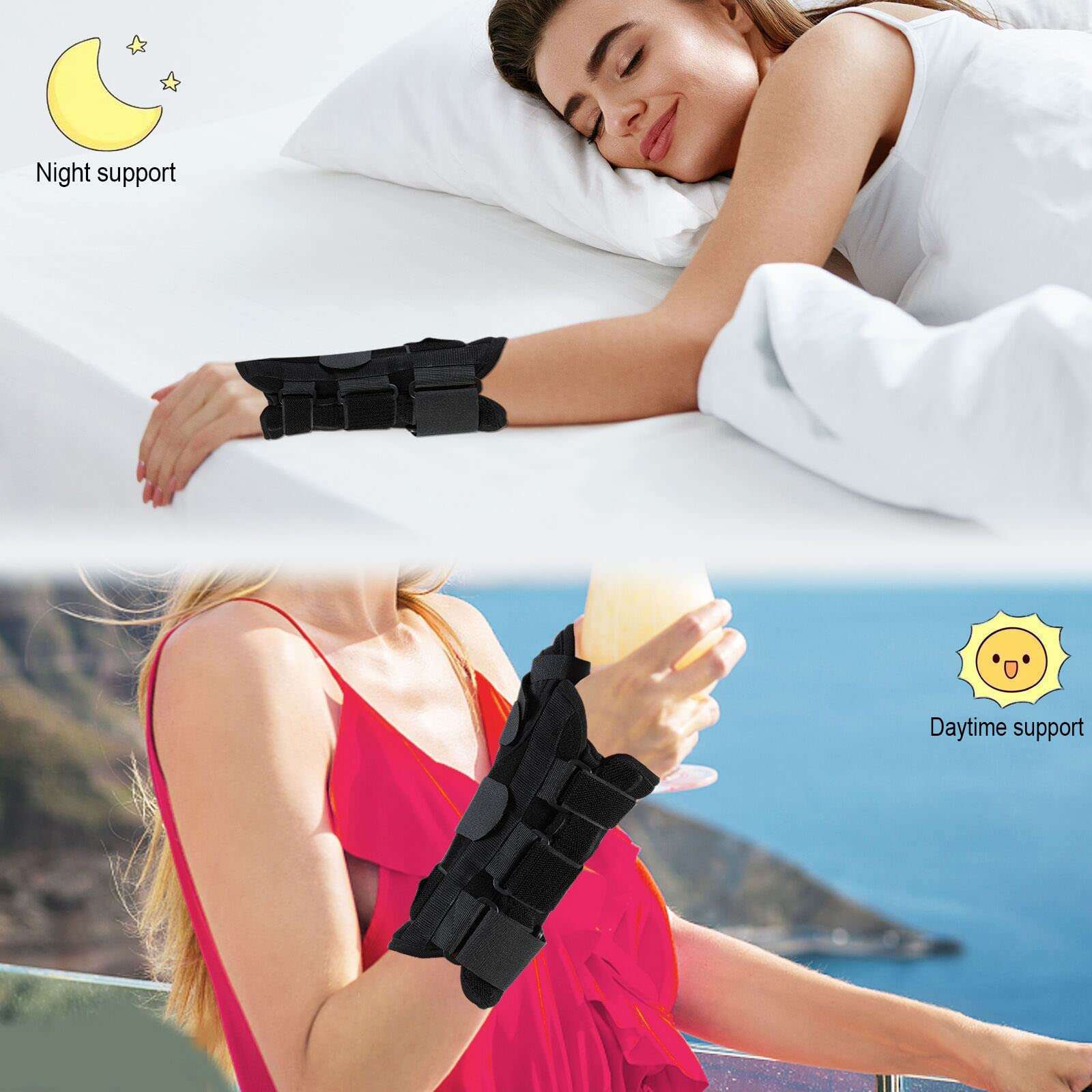 Wrist Brace with Thumb Spica Splint for De Quervain's Tenosynovitis Carpal Tunnel Pain Wrist & Thumb Stabilizer for Tendonitis Arthritis, Sprains & Fracture Forearm Support Cast 2