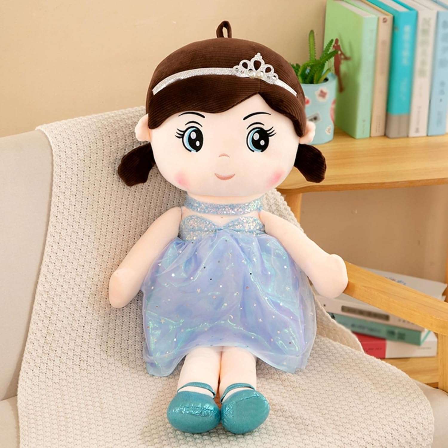 AN Teddy - Toys | Cute Crown Princess Doll Super Soft Plush Stuffed for Baby Gift 45 cm (1-Single Peice) 4