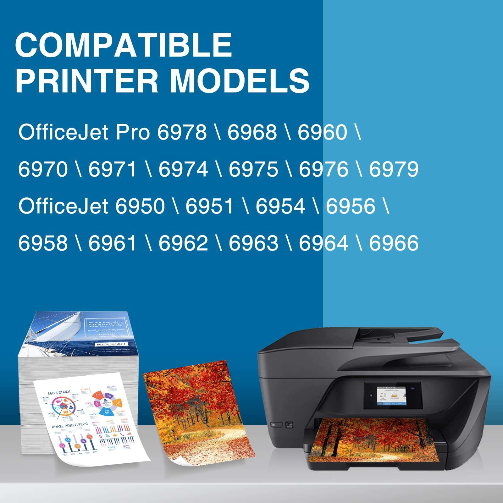 Paeolos Compatible Ink Cartridges Replacements for HP 902 XL Work with HP OfficeJet Pro 6961 6970 6962 6958 6968 6971 6975 6978, 3 Color Packs 3