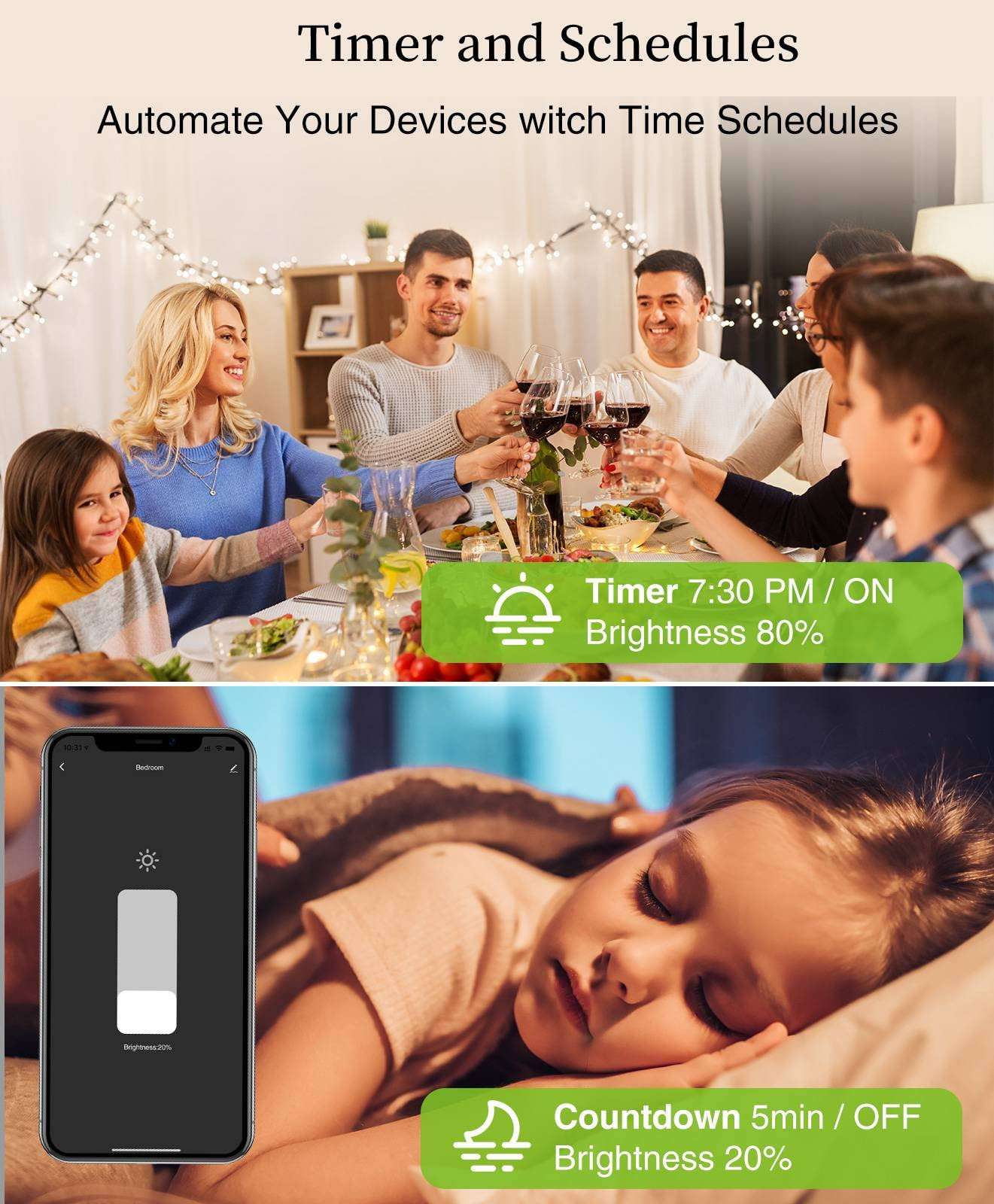 GHome Smart Smart Dimmer Switch Work with Alexa Google Home, Neutral Wire Required 2.4GHz Wi-Fi Switch for Dimming LED CFL INC Light Bulbs, Single Pole, UL Certified, No Hub Required, 1Pack 5