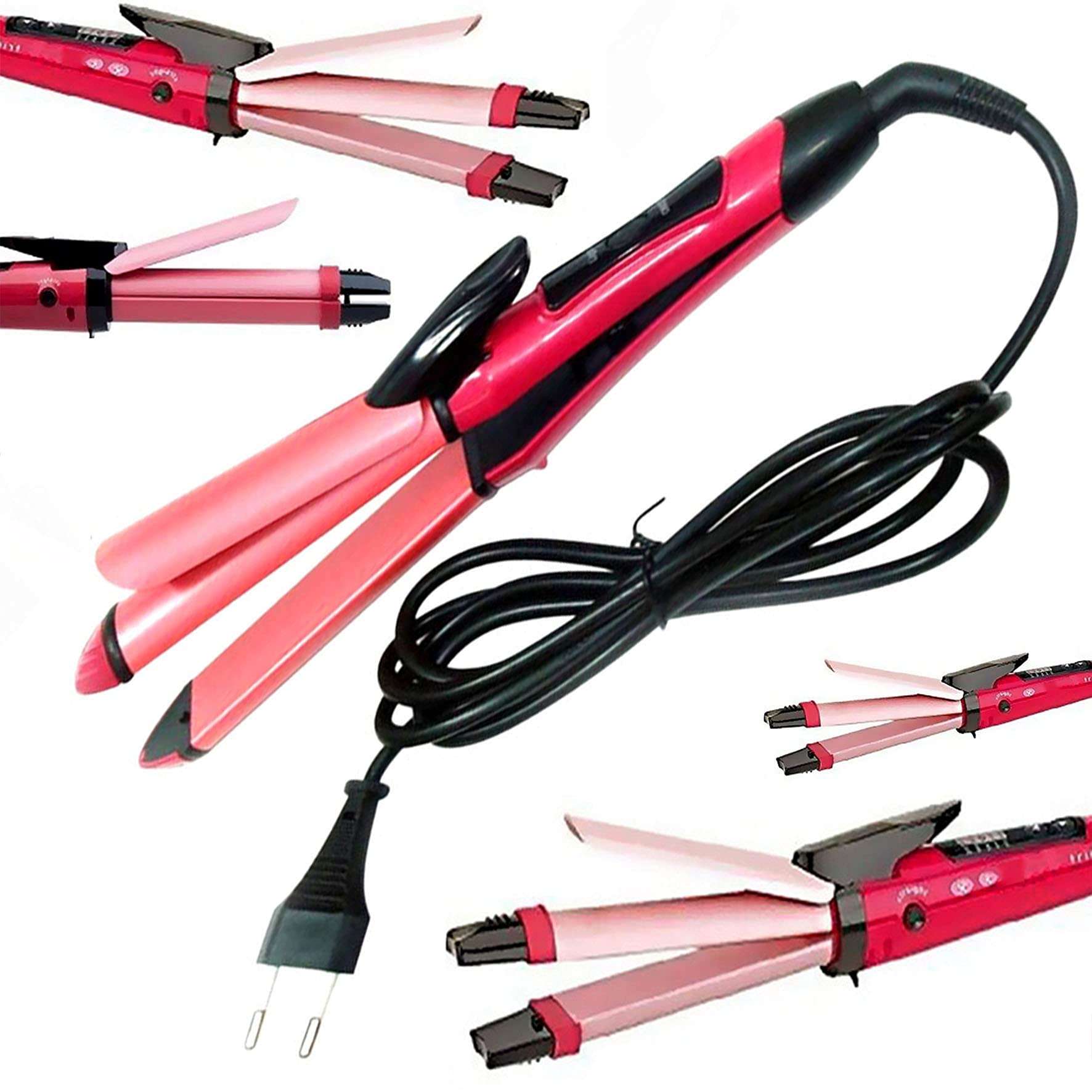 pee 2 in 1 Hair Styler Straightener and Curler Ceramic Plate Hair Curler Glow hair straightener brush for Women 1