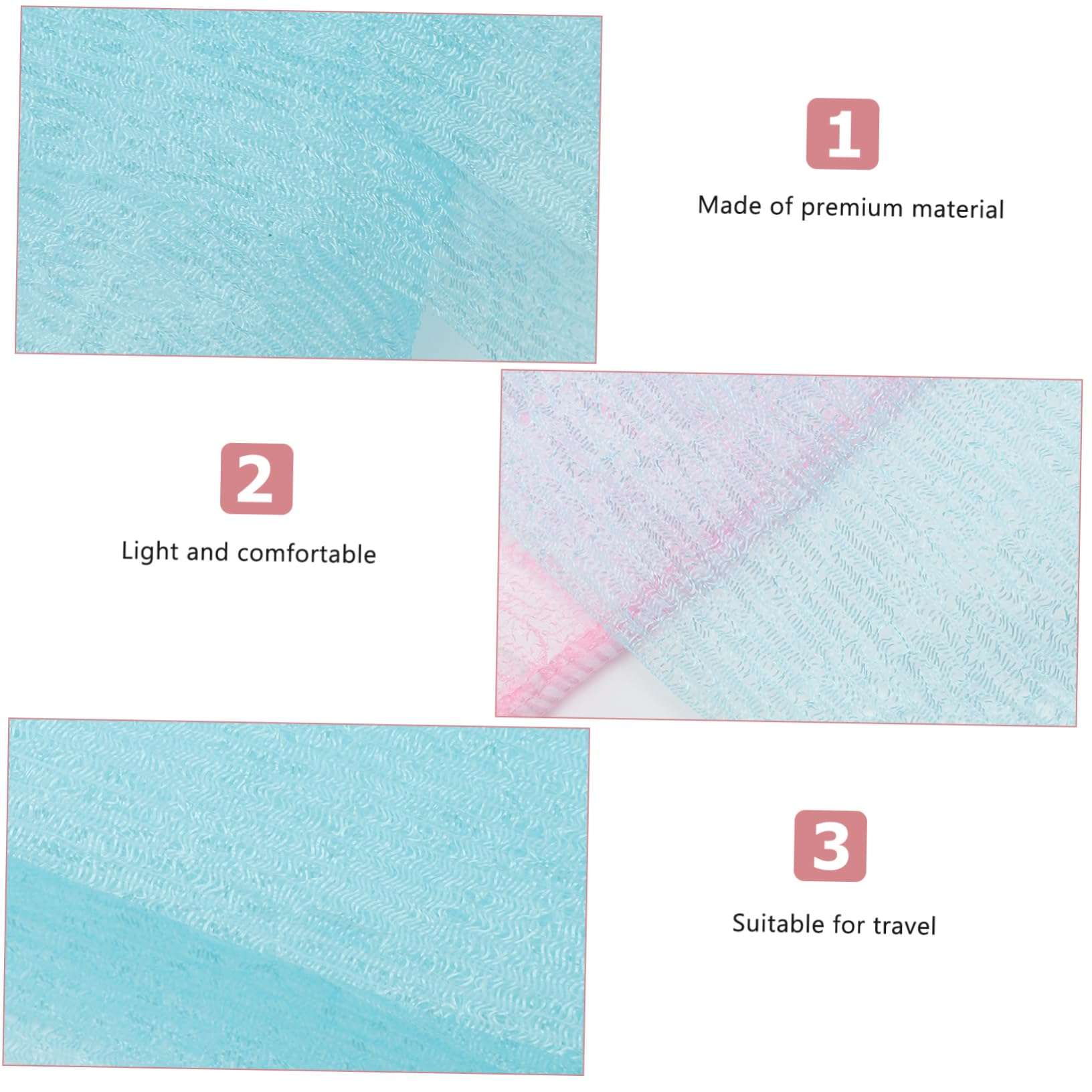 OSOLADY 2pcs Bath Towel Back Scrubber Long Comfortable Exfoliating Nylon Towel for Shower Perfect for Travel 6