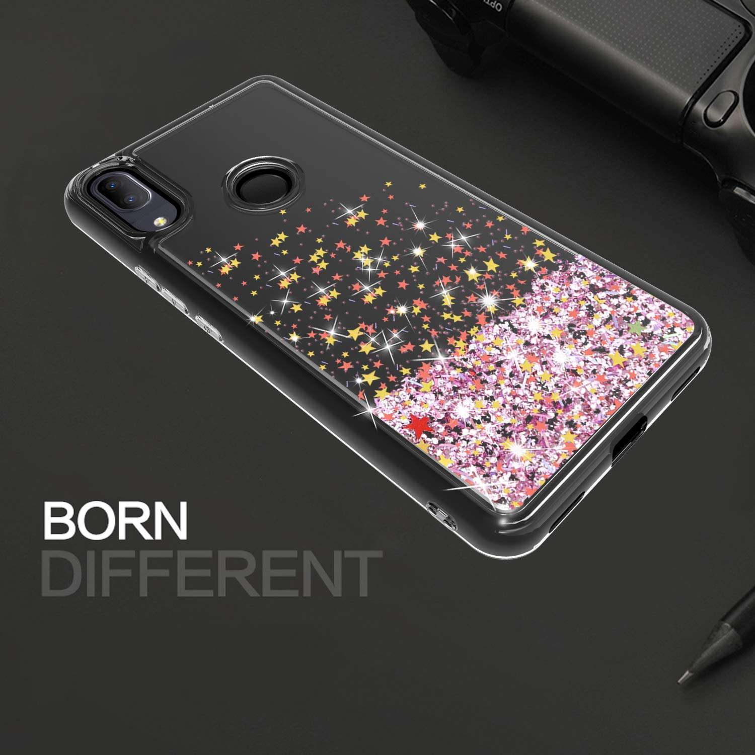 Wtiaw:Alcatel 3V 2019 Case,Alcatel 3V (2019) 5032W Case,Alcatel 5032W Case,Alcatel 3V 2019 Phone Case,Flowing Liquid Floating Ultra Thin Shock Absorption Case for:Alcatel 3V 2019-SA Pink 5