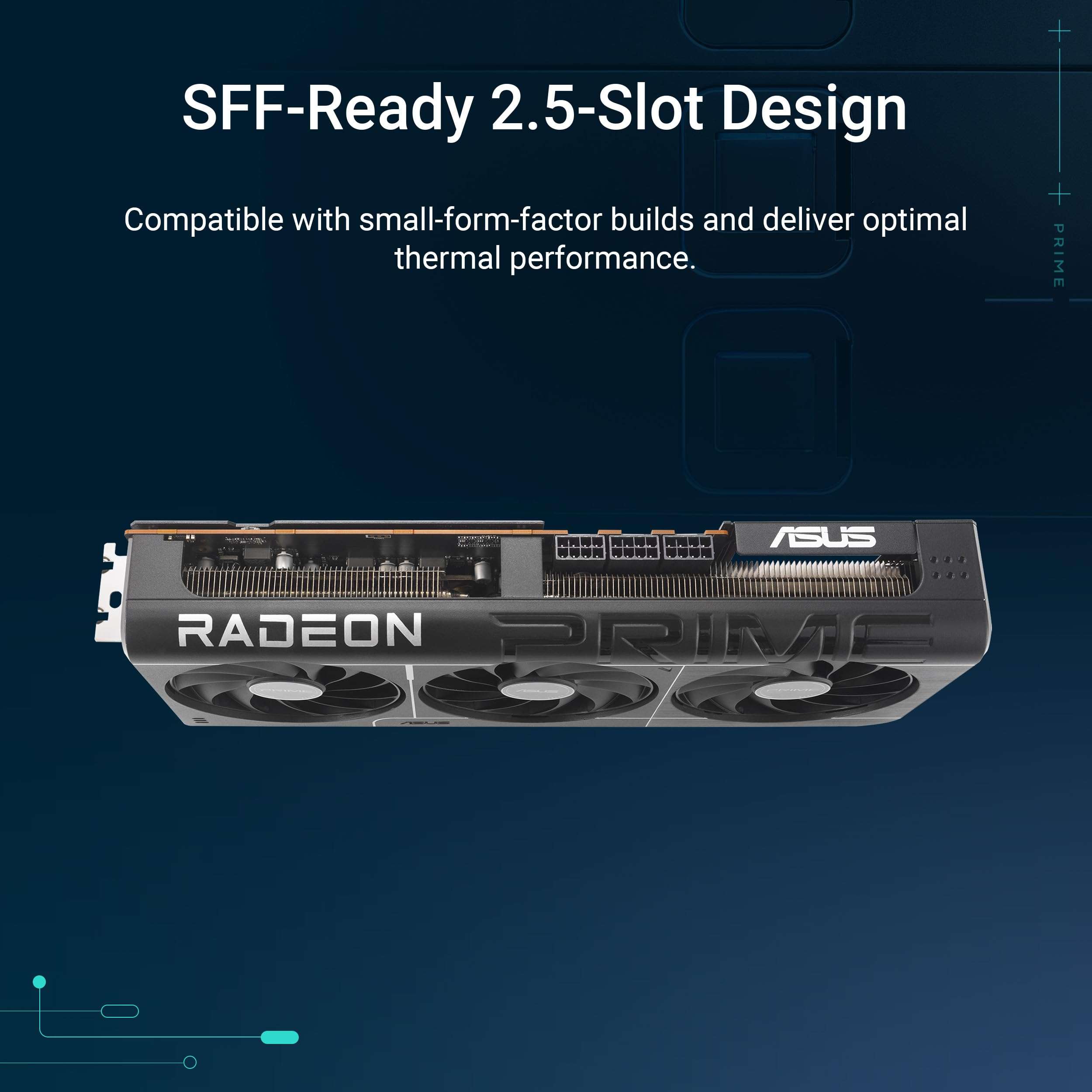 ASUS Prime Radeon™ RX 9070 XT OC Edition Graphics Card, AMD (PCIe 5.0, HDMI/DP 2.1, 2.5-Slot Design, Axial-tech Fans, Ball Bearings, Dual BIOS, GPU Guard) 3