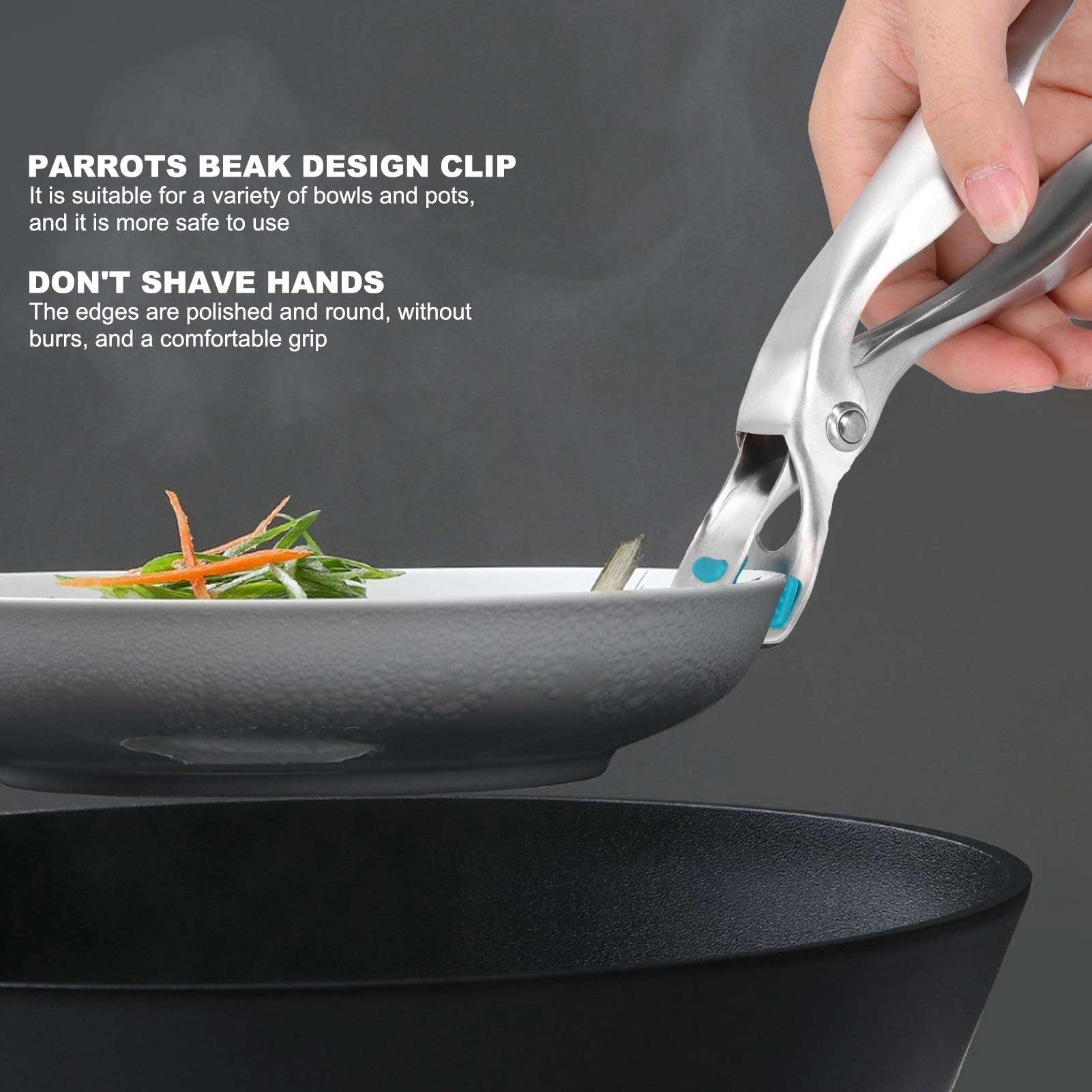 Hot Plate Gripper,Anti Scald Plate Clip Stainless Steel Bowl Dishes Holder Anti Hot Pot Pan Clamp Plate Gripper for Moving Hot Plate or Bowls with Food Out from Instant Pot Microwave Oven 4