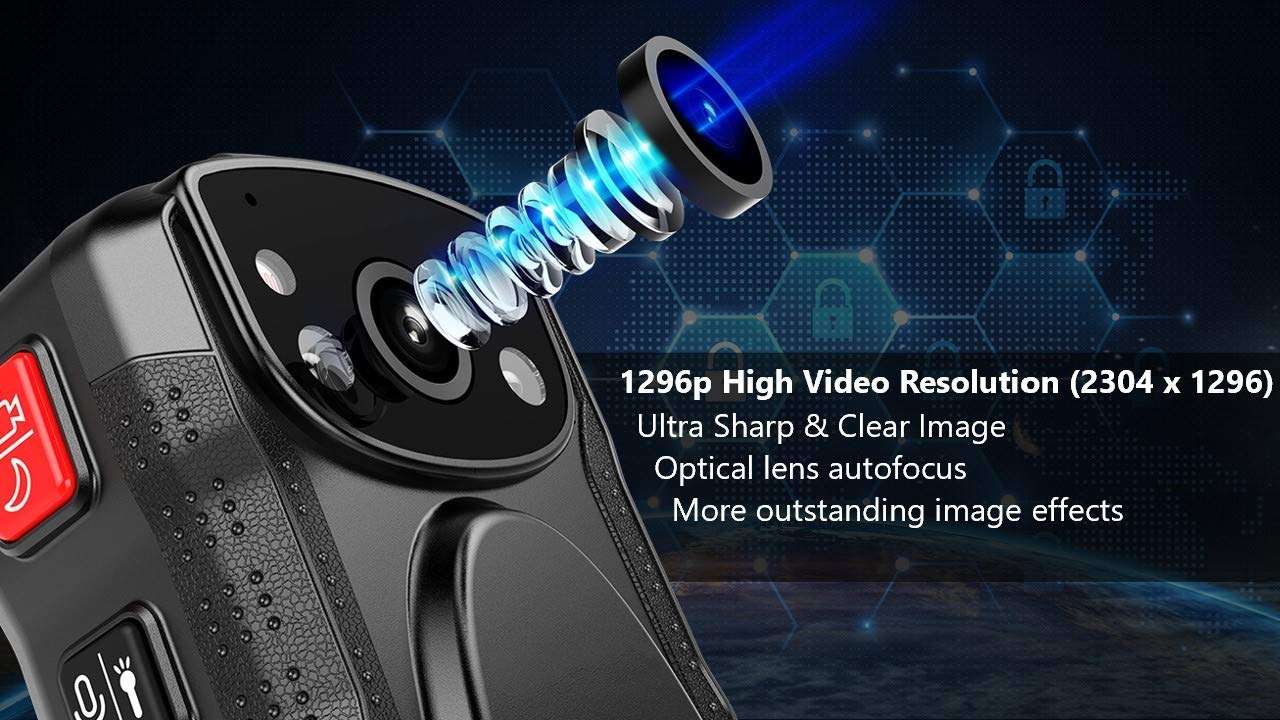 PatrolMaster 1296P UHD Body Camera with Audio, 2 Inch Display, Night Vision, Waterproof, Shockproof, Body Worn Camera with Compact Design, Police Camera (128GB) 2