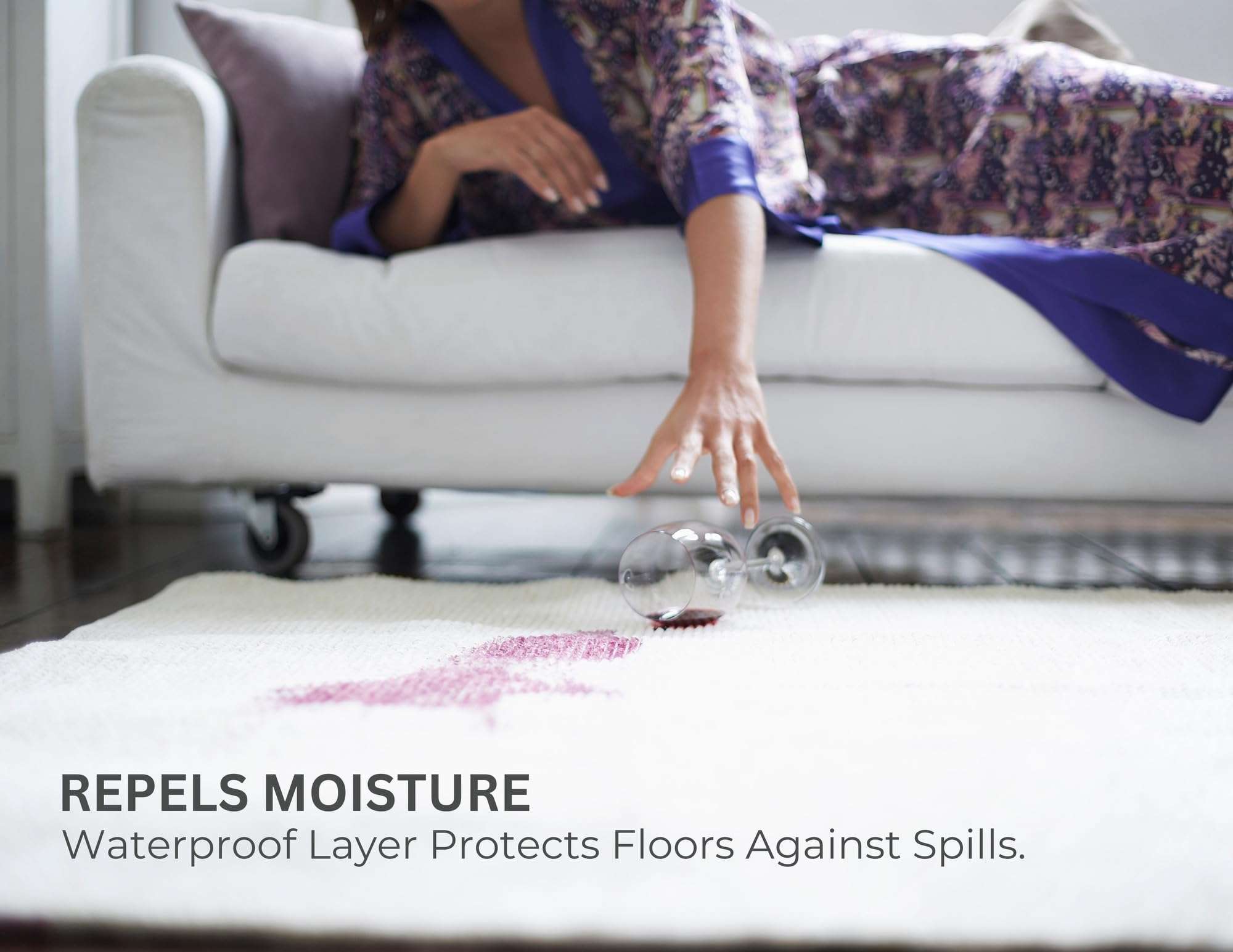 Comfort Cush Rug Pad - 4' x 6' Dual Surface 1/4" Thick Felt & Rubber, Pet and Life Friendly, Non-Slip, Safe for All Floors 6