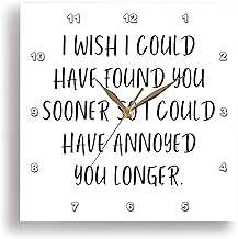 3dRose Wall Clock Silent - 15 inch - I Wish I Could Found You Sooner Rosette - Love 1