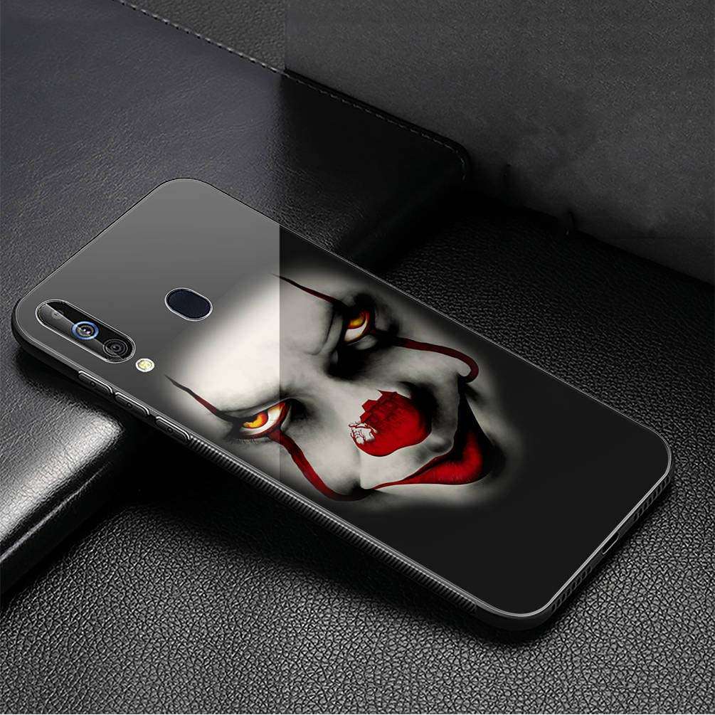 Luxury Cover for Samsung Galaxy S10 Phone Case,9H Tempered Glass Back Cover Soft Silicone Anti Scratch Bumper Design LC-243 Stephen King's IT Pennywise Protective Case 5