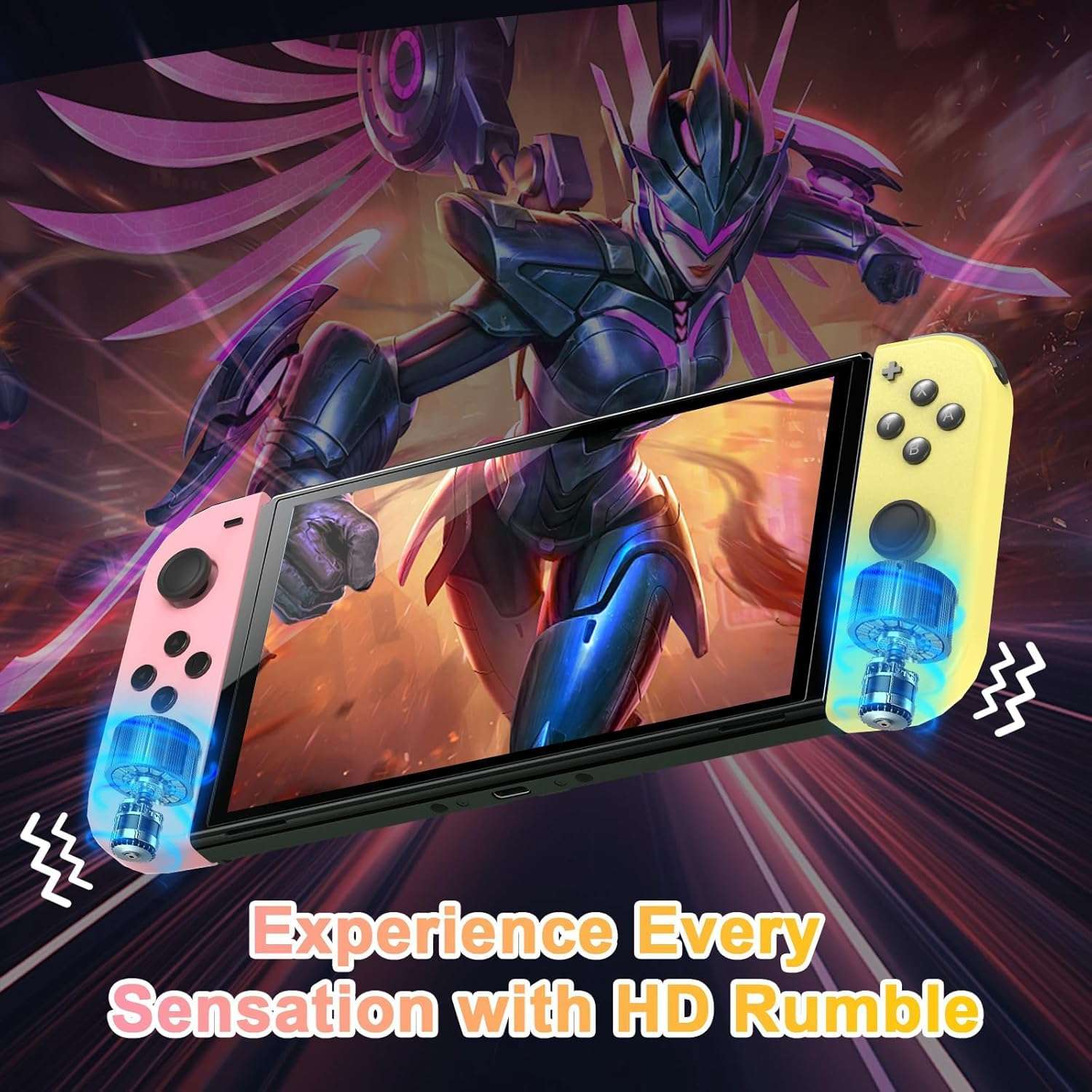 Replacement for Switch Controller, Compatible with Switch/OLED/Lite, Left Right Wireless Joypads with Motion Control, Dual Vibration, Wake-up, Screenshot, No Drift Ergonomic Gamepads, No NFC 5