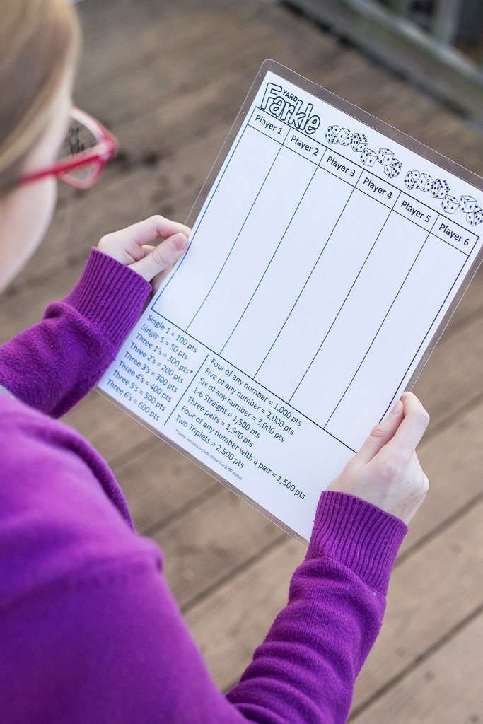 3 Yard Farkle Score Cards. Laminated Score Cards with Rules on The Back, Yarkle, Yard Games, Outdoor Games, Outdoor Events. Reusable Score Cards. Size- 8.5" x 11" 5