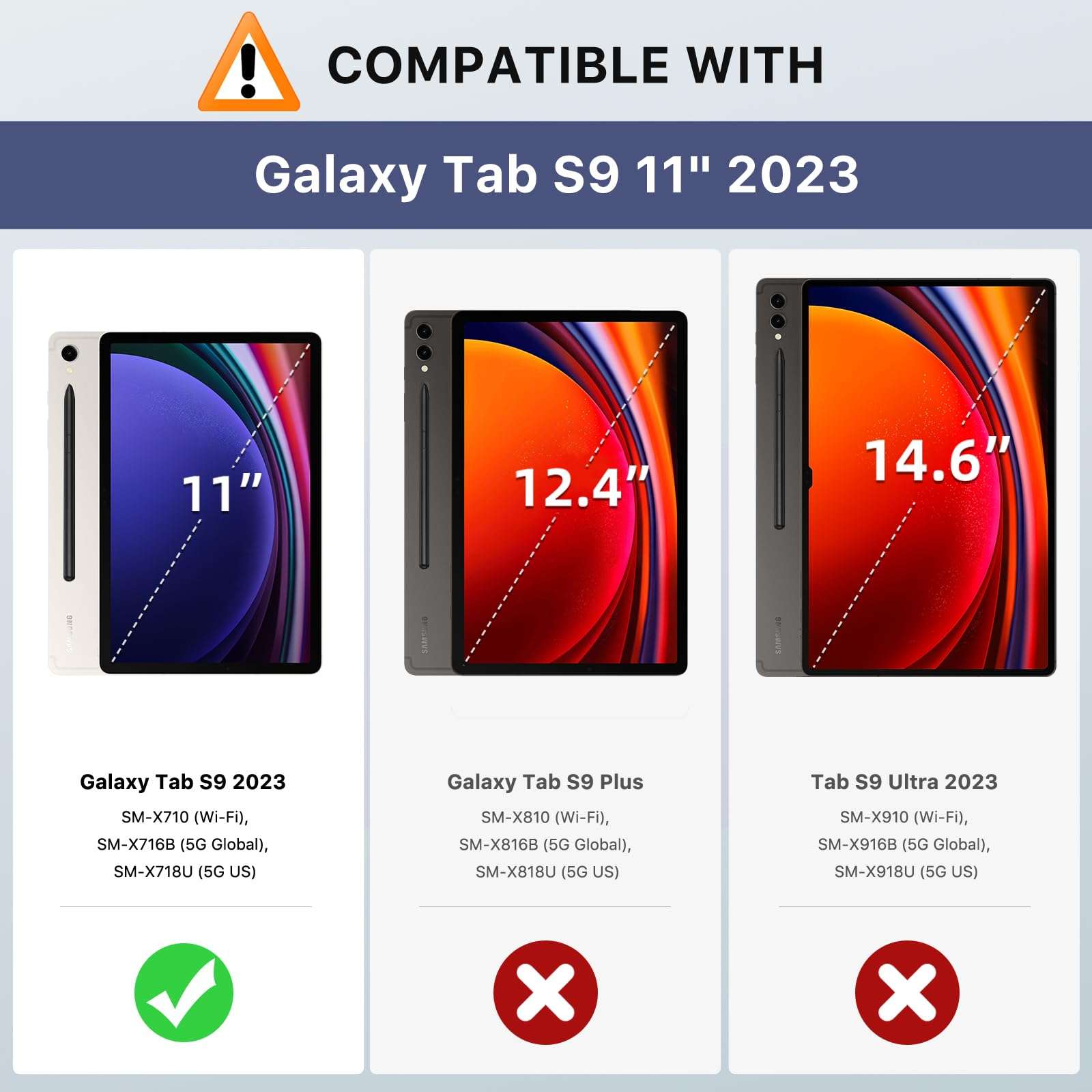 MoKo Case for Samsung Galaxy Tab S9 11-Inch 2023 (SM-X710/716B/718U) with S-Pen Holder, Hand Strap, Pocket, Multi-Angle Viewing Folding Stand Folio Cover Case for Galaxy Tab S9 2023, Blue Starry Sky 3