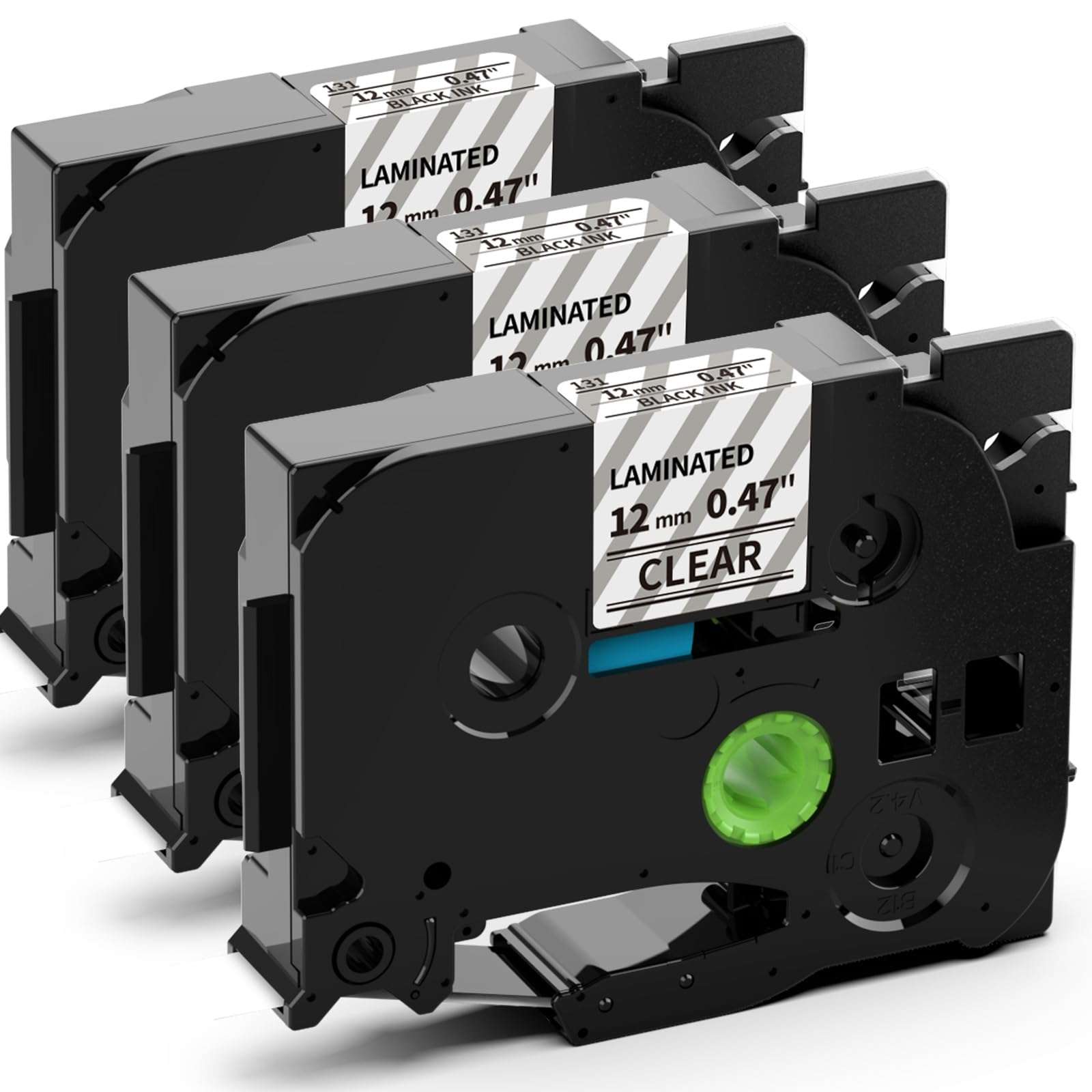 Label KINGDOM TZe-151 24mm Clear Label Tape Replacement for Brother P-Touch TZ-151 1 Inch Black on Clear TZ Tape 24mm 0.94 Laminated Compatible with Brother PTD600 PTD610AD PTP700 PT2730, 3-Pack 1