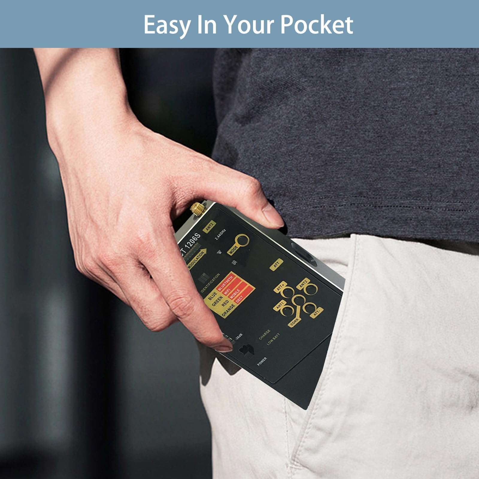 yyiikee Protect 1206S Professional RF Detector & Bug Sweeper – Detects GSM Bluetooth Wi-Fi & Hidden Cameras – Dual Antennas 50MHz-12GHz Frequency Range Anti Spy Device for Home Office Car 5