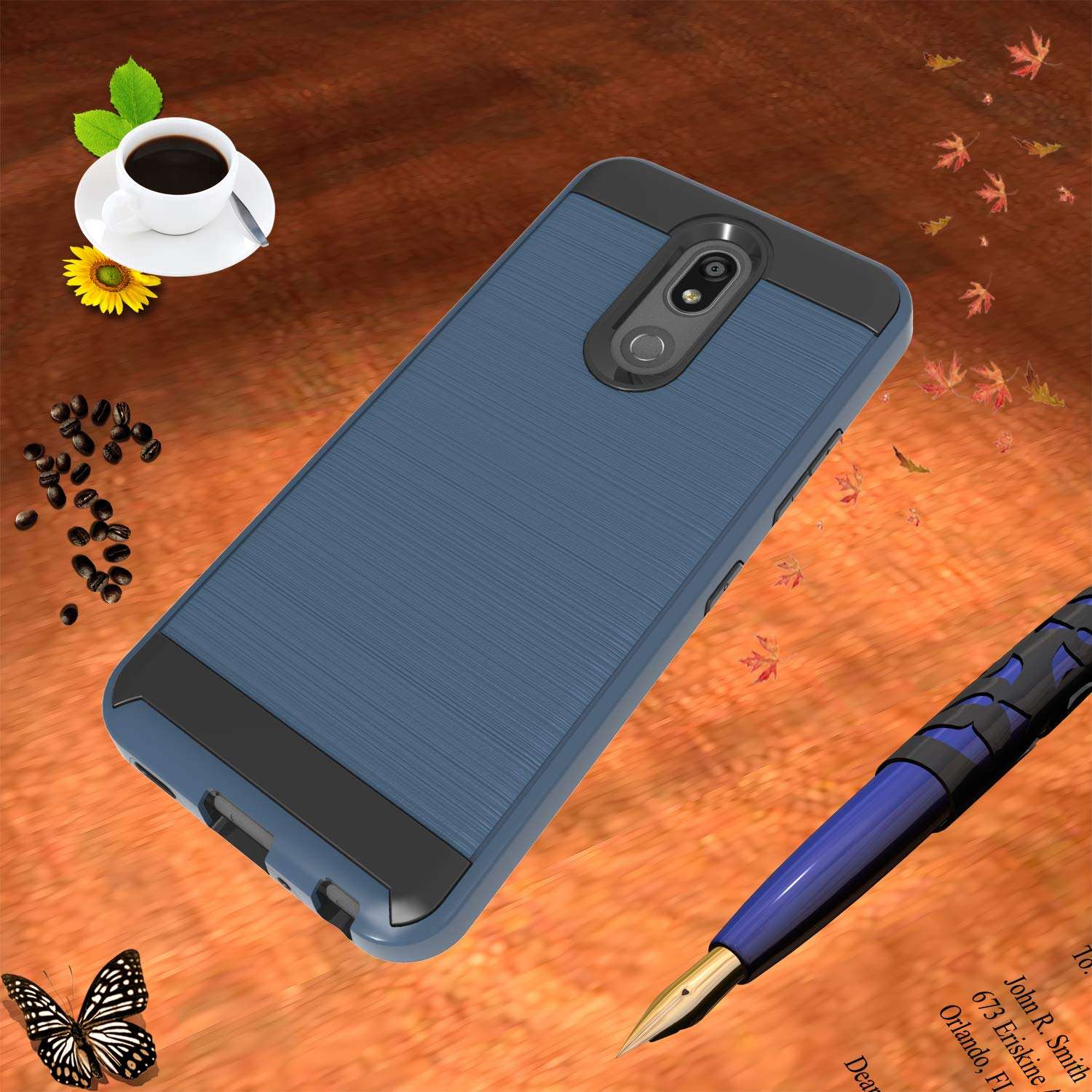 Wtiaw Compatible with LG K40 Case,LG K12 Plus Case,LG X4 2019 Case,LG Solo LTE/LMX420/Solo LTE L423DL/Solo/K12+/ LG Xpression Plus 2/Harmony 3 Cases,Brushed Metal Texture Case for LG K40-CL Metal Slate 4