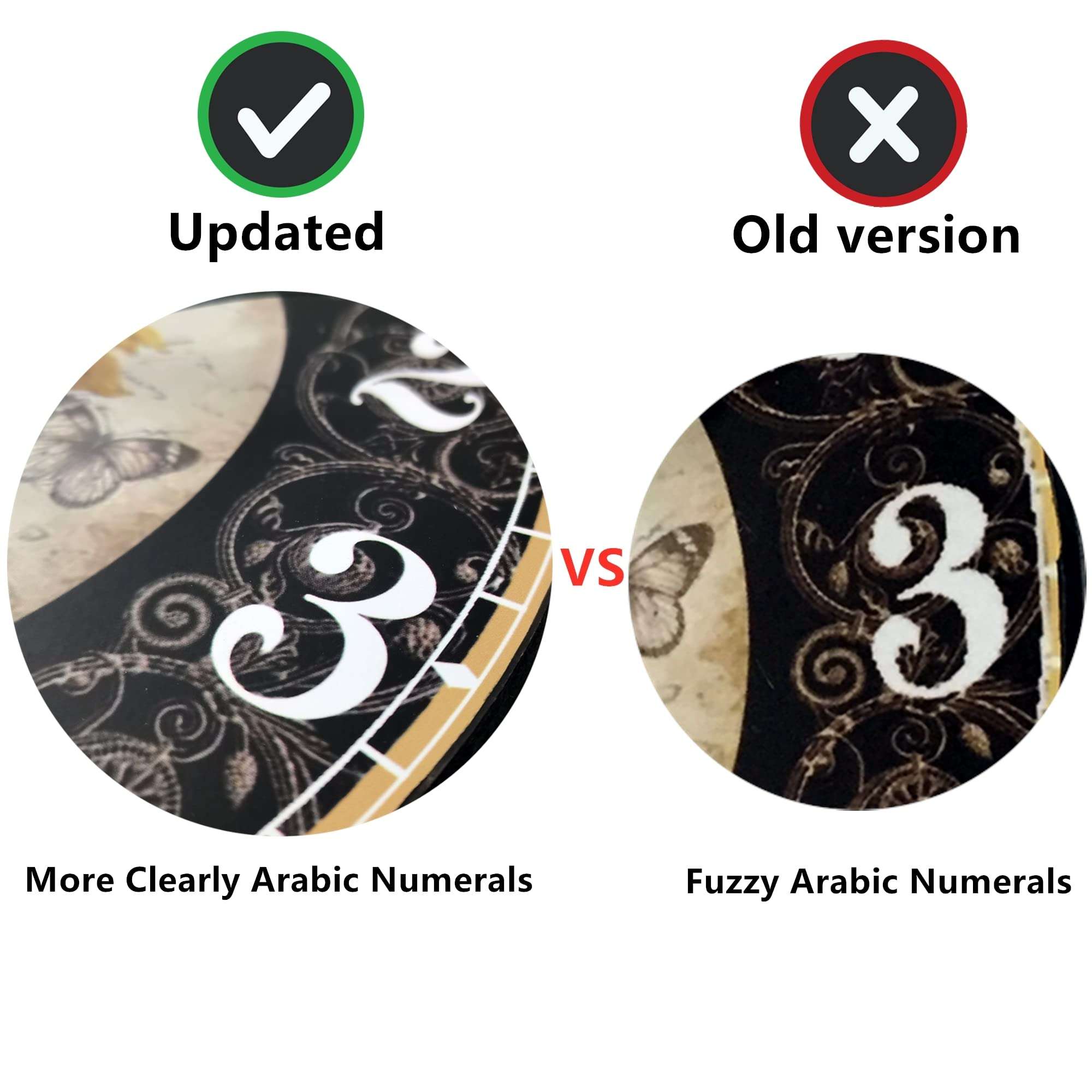 Qukueoy 12 Inch Sunflower Kitchen Wall Clock Rustic Farmhouse Clocks, Thick Wood Home Decor Sunflowers for Bedroom, Office, Dinning Room, Silent Battery Operated (Black) 3