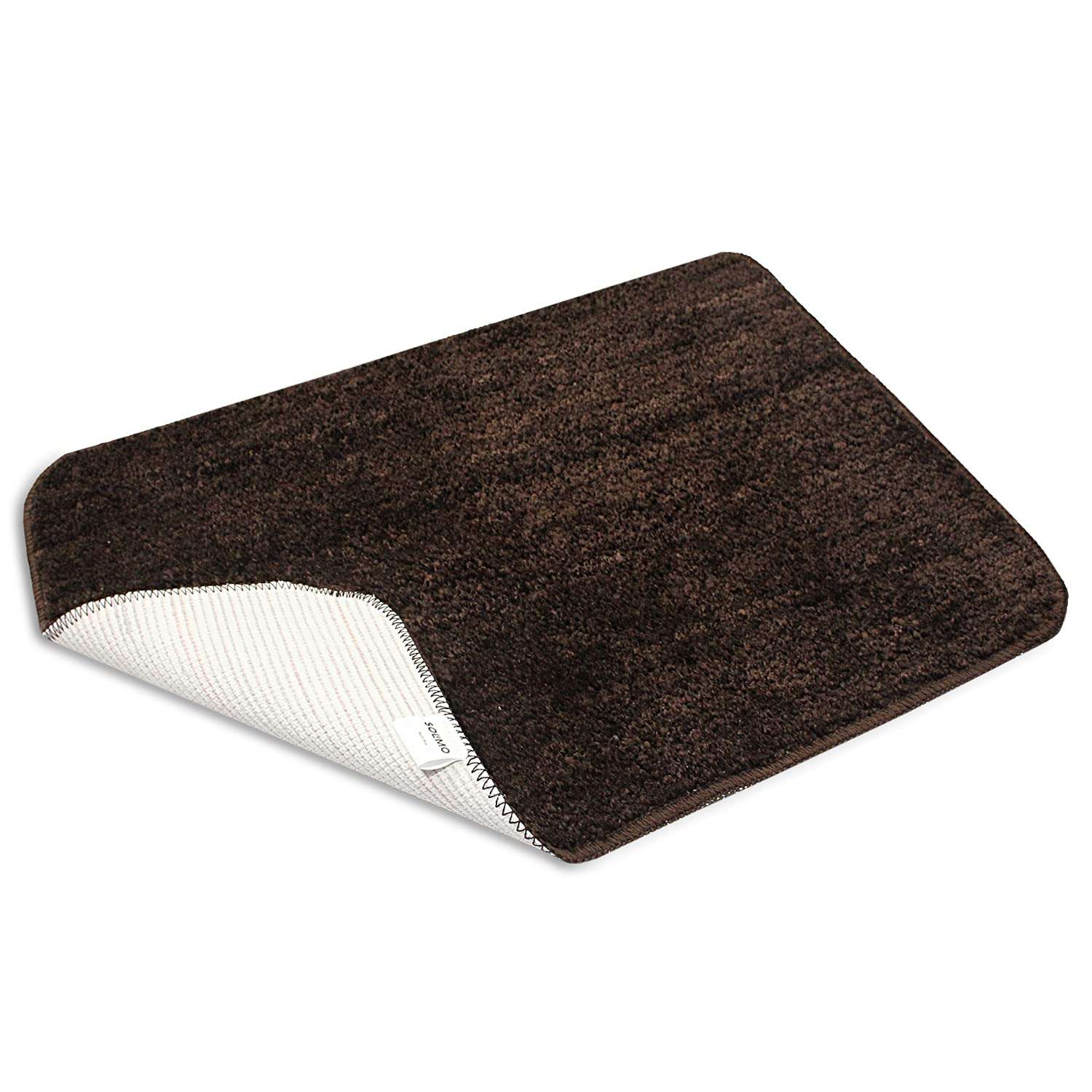 Amazon Brand - Solimo Microfibre Anti-Slip Bathmat, Solid, (Brown, 45cm x 70cm) Set of 2 6