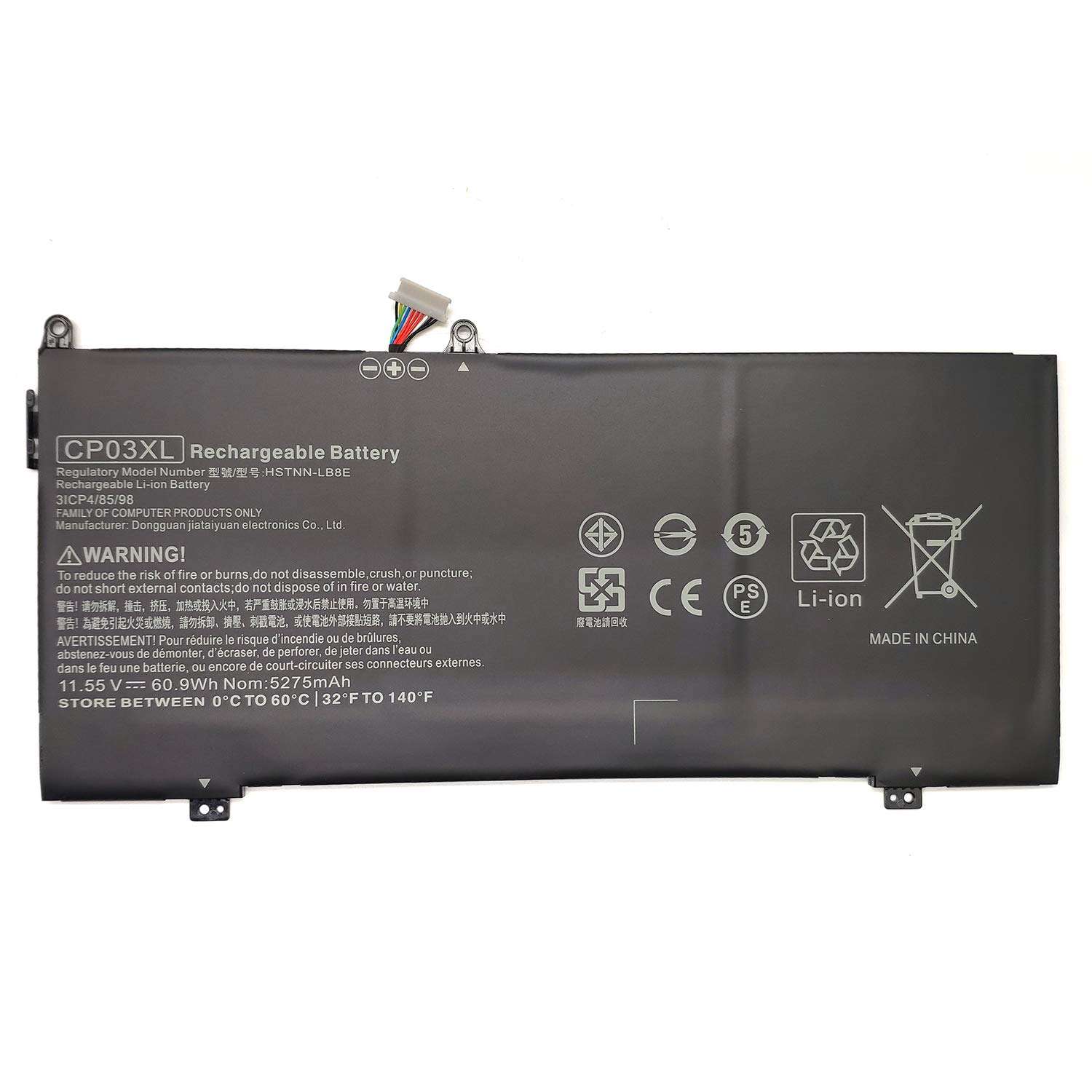 Ding CP03XL Replacement Laptop Battery Compatible with HP Spectre X360 13-ae049ng 13-ae013dx 13t-ae000 13-ae000 13-ae006no 13-ae001ng 13t-ae012dx Series HSTNN-LB8 TPN-Q199 C41-N550(60.9Wh 11.55V) 1