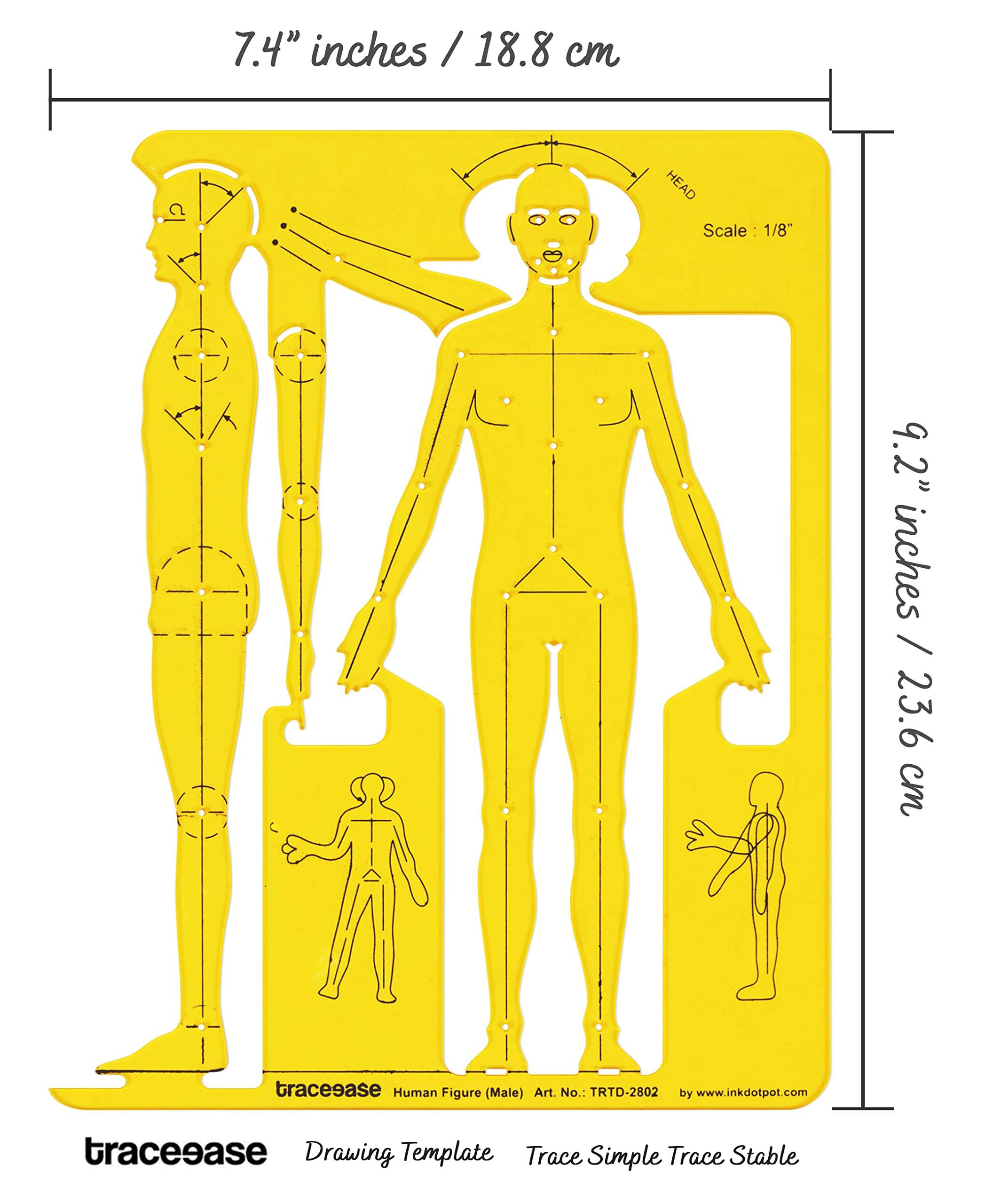 Traceease Male Human Figure Template Stencils Designer's Drafting Tools-1 Piece 3
