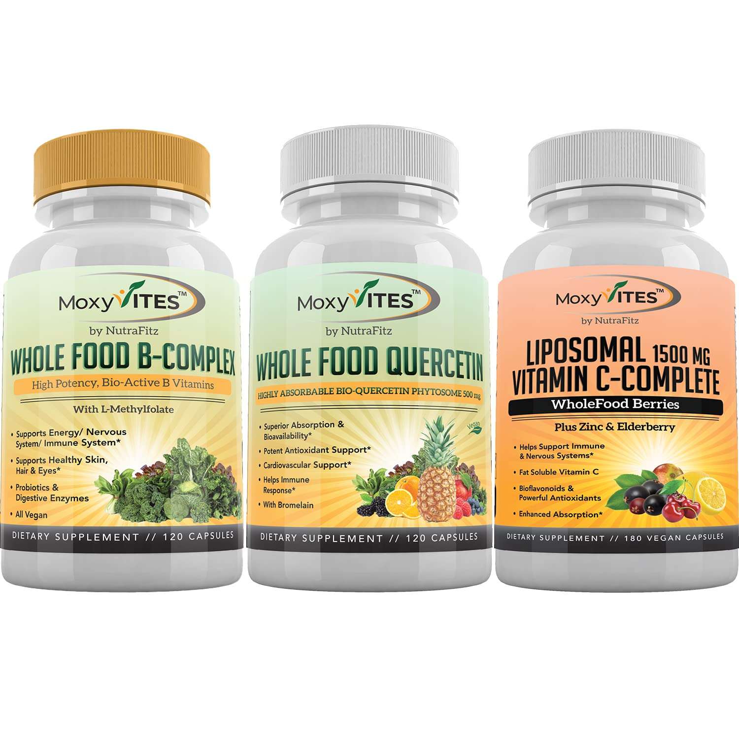 MoxyVites B-Complex - Liposomal Vitamin C - Quercetin for Energy Support - The Perfect Energy Trifecta